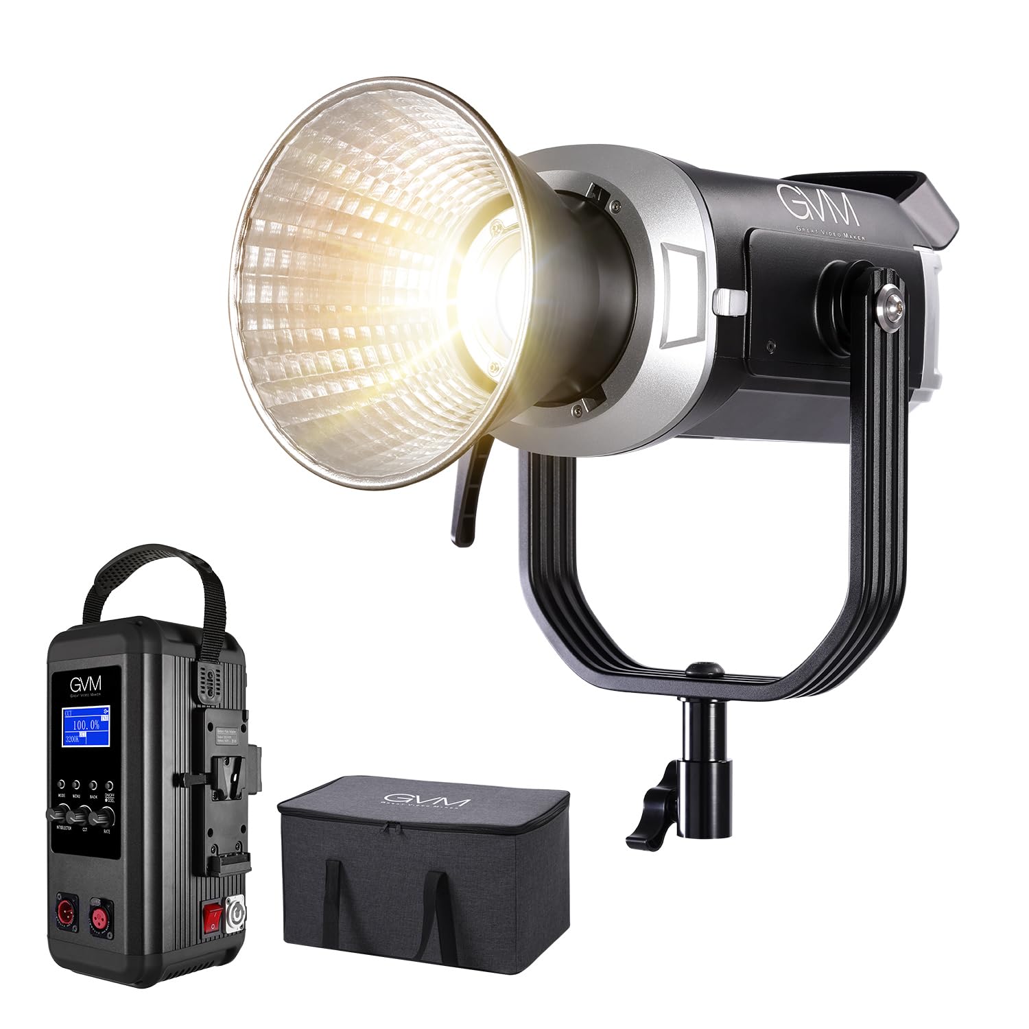Gvm 600W Led Video Light, Bi Color Led Studio Light Photography Lighting With App/Dmx Control, 2700K To 7500K 128000Lux/1M Conti