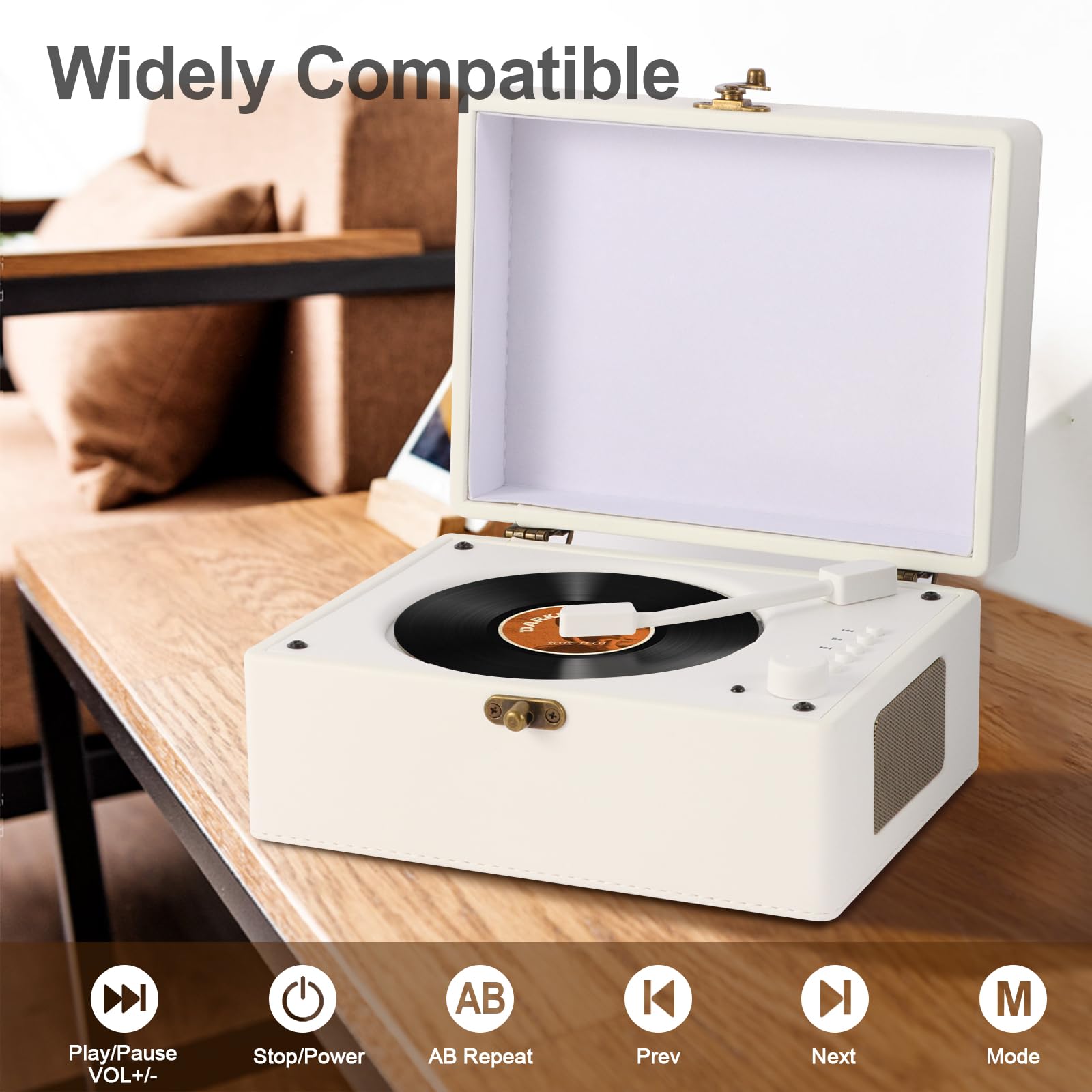 Portable Cd Player For Home,Retro Suitcase Cd Player With Bluetooth 5.0,Hi Fi Speakers Rechargeable Desktop Cd Player For Gifts