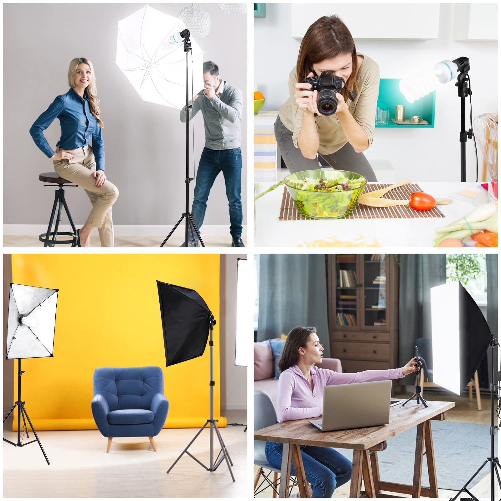 Aqirui 2 X 135W Photography Light Bulb 5500K E27 Socket Cfl Softbox Bulb For Photography Photo Video Studio Lighting