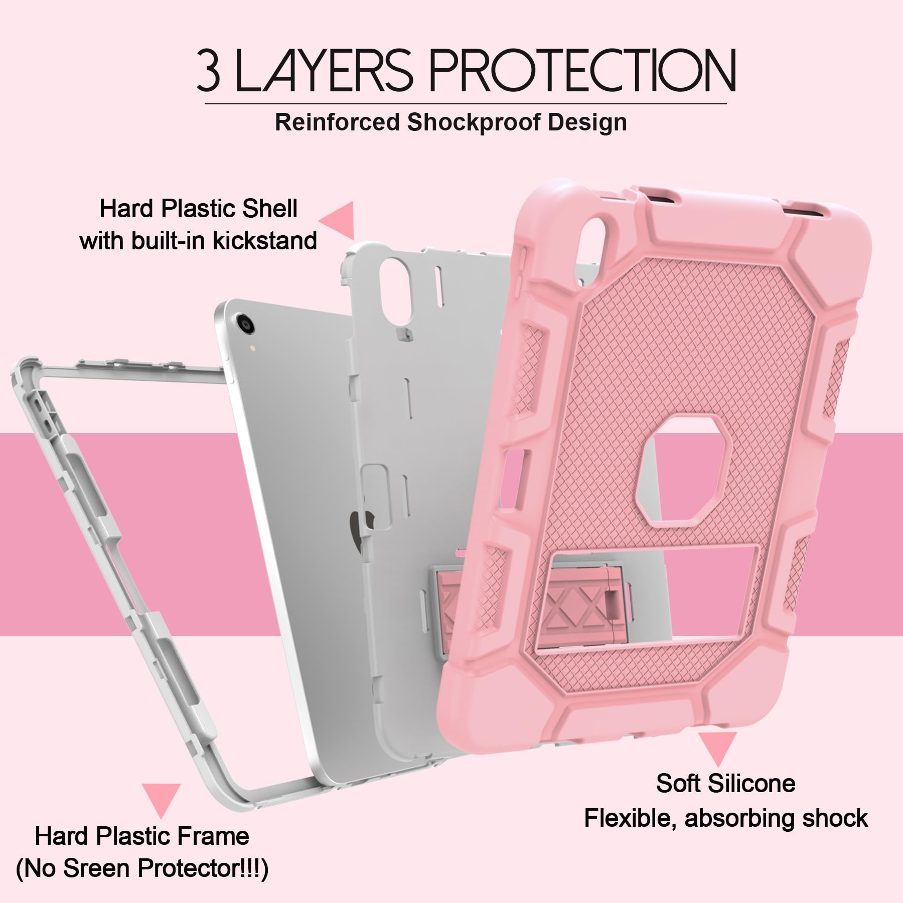 Rantice Ipad 10Th Generation Case, Ipad Case 10.9 Inch, Ipad 10Th Gen Case With Pencil Holder Heavy Duty Shockproof Rugged Prote