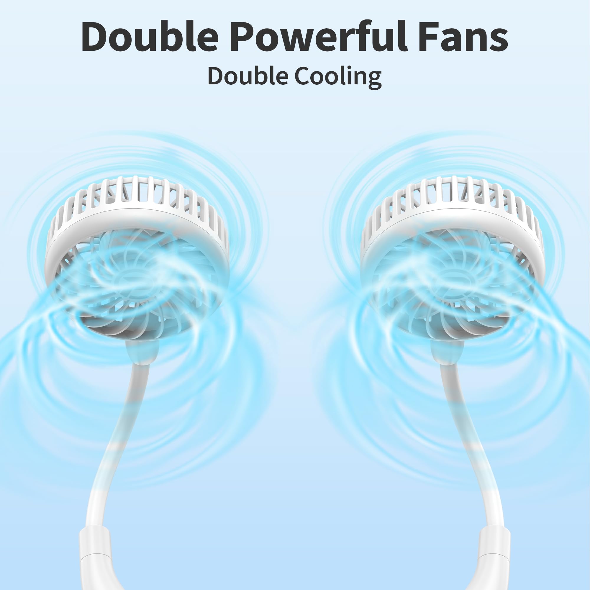 Panergy Portable Neck Fan Rechargeable Hand Free Personal Fan Mini Wearable Fan Battery Operated Usb Fan For Women Kids Sport Wo