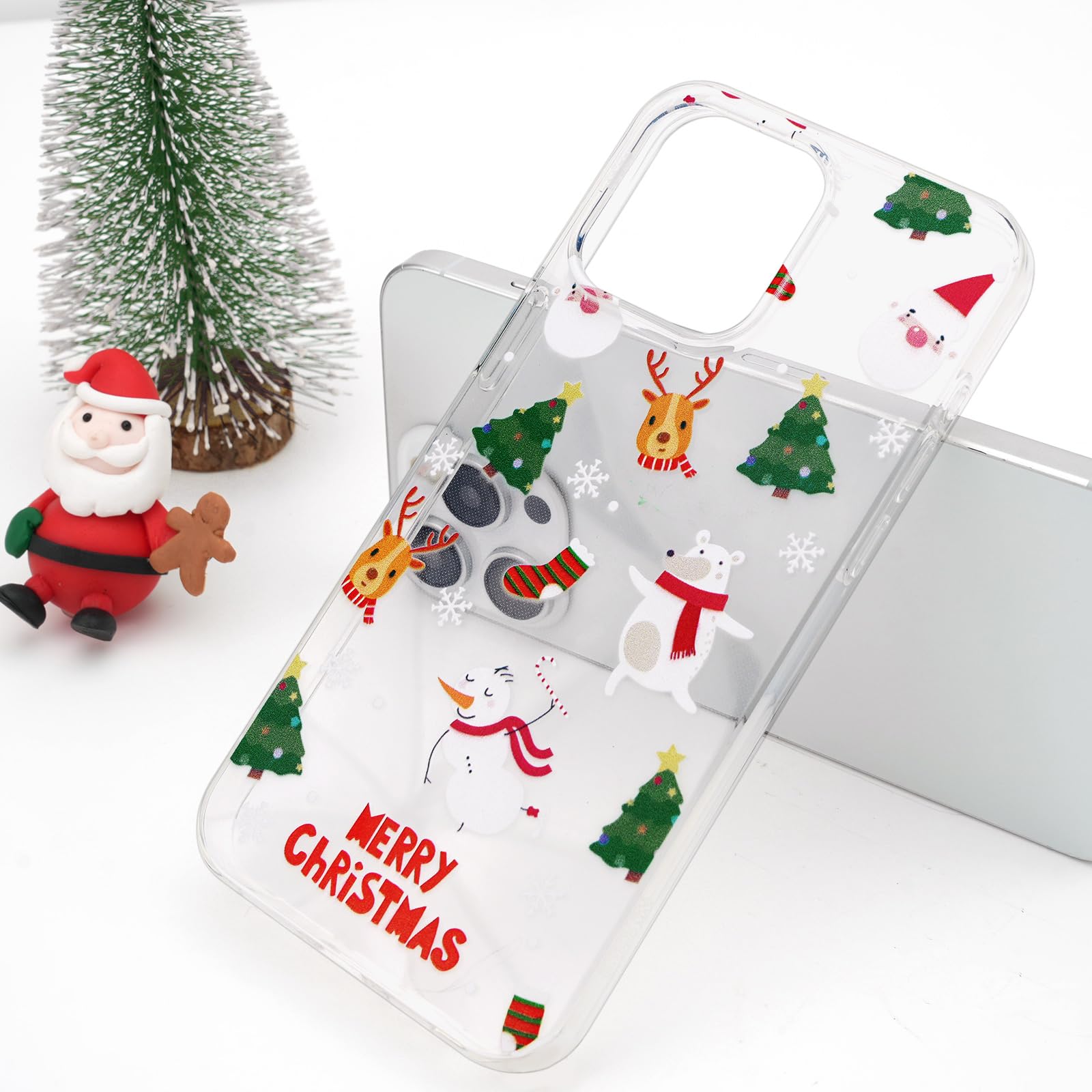 Pepmune Compatible With Iphone 13 Pro Case Cute Christmas Design Camera Protection Shockproof Soft Tpu Clear Xmas Back Bumper Co
