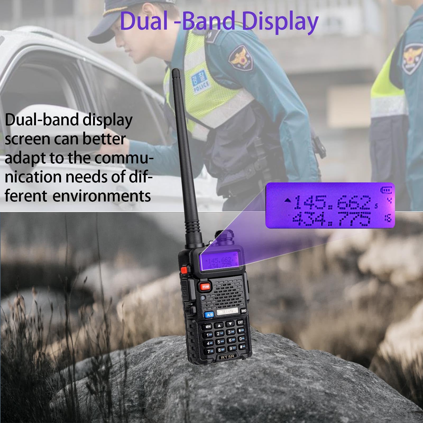 Retevis Rt 5R 2 Way Radio Long Range, Walkie Talkies With Shoulder Mic, Dual Band, 128Ch, High Power, Handheld Two Way Radios, 1400Mah Rechargeable Ham Radio For Hunt, Hiking, Sking (2 Pack)