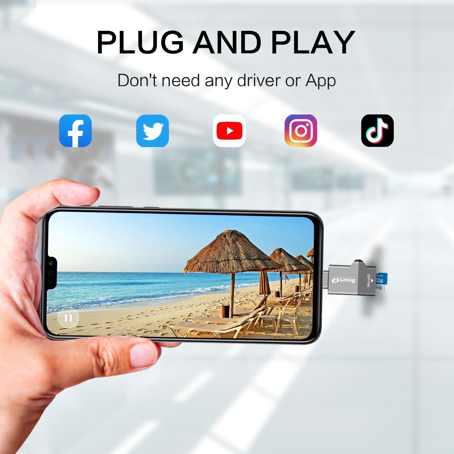 C356 Type C Microsd Card Reader With Usb 3.0 Super Speed Technology, Supports Microsdxc, Microsdhc, And Microsd For Window, Mac