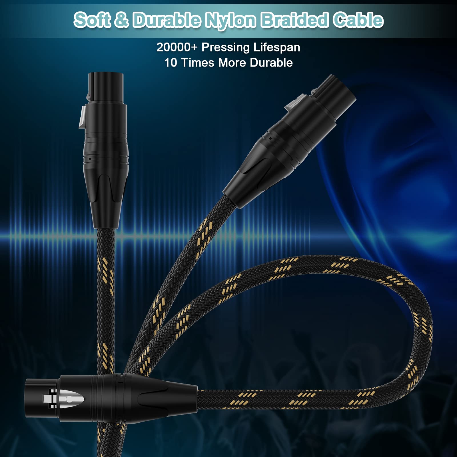 Xlr To 1/4 Cable 15Ft 2Pack, 1/4 Inch (6.35Mm) To Xlr Trs Cable, Bezokable Balanced Xlr Female To 1/4 Adapter, Quarter Inch To X