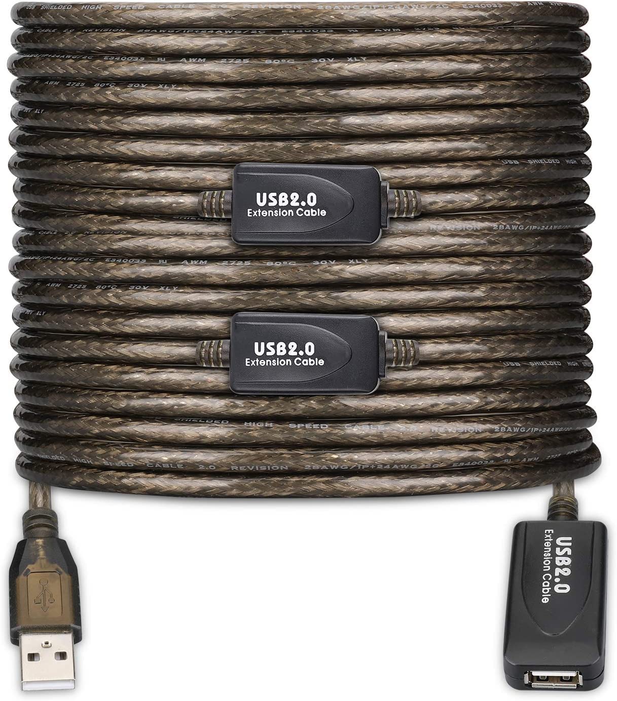 Ldkcok Usb 2.0 Type A Male To A Female Active Repeater Extension Cable 130Ft, High Speed 480 Mbps