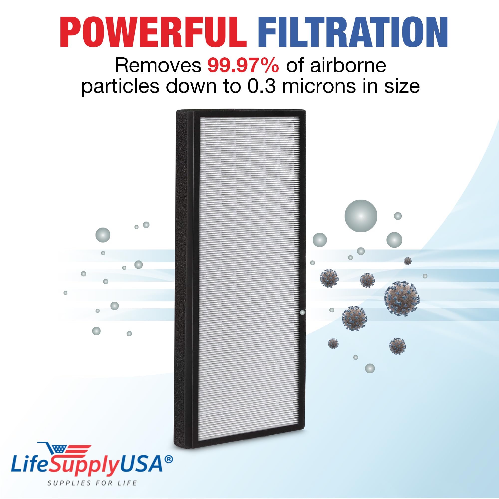 Lifesupplyusa True Hepa Air Cleaner Filter Replacement Compatible With Rowenta Xd6071 Xd6076 Models   High Efficiency Home Impro