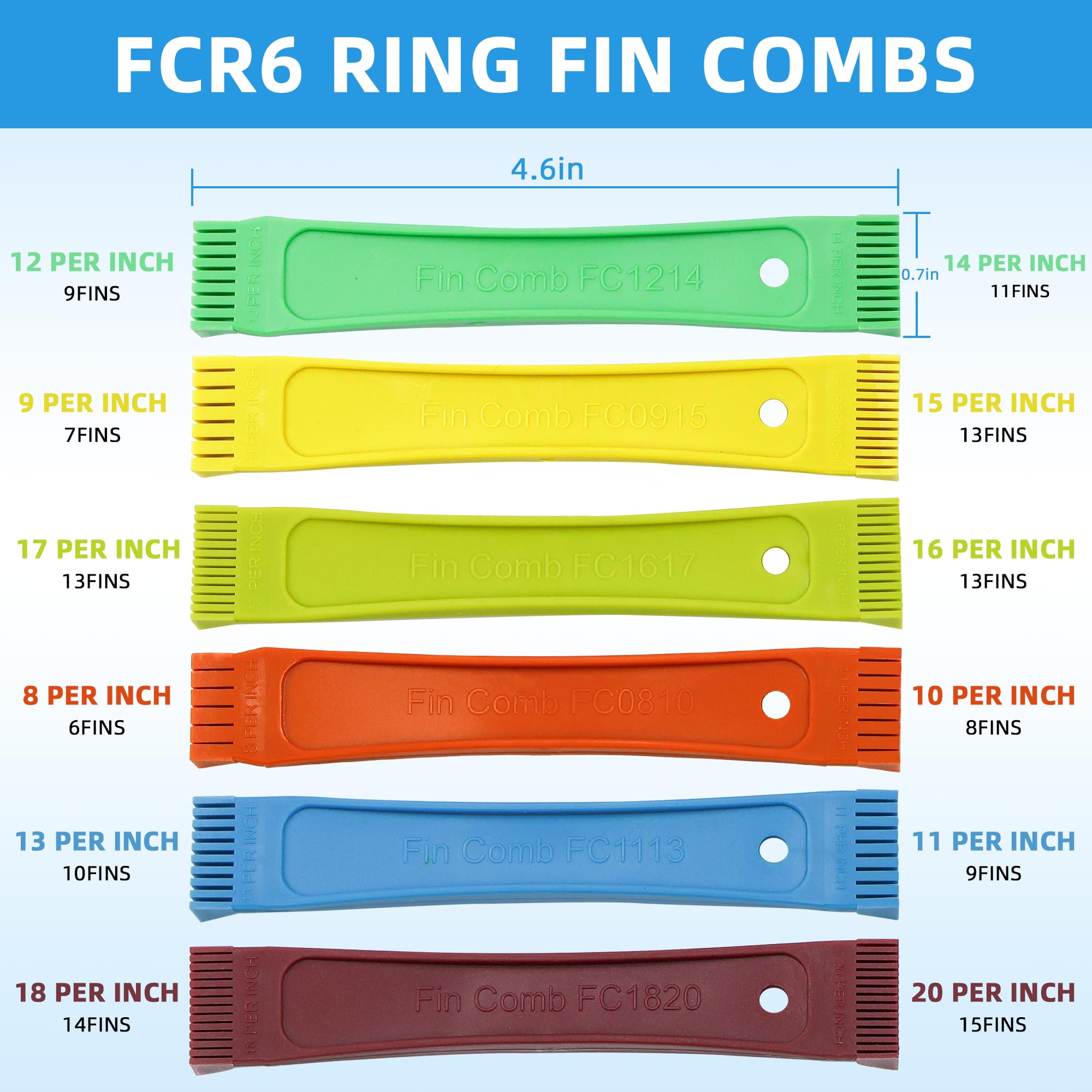 Ami Parts 3 Pcs Air Conditioner Fin Comb Condenser Fin Straightener Include Fcr6 Fin Comb, Plastic Air Conditioner Fin Comb And
