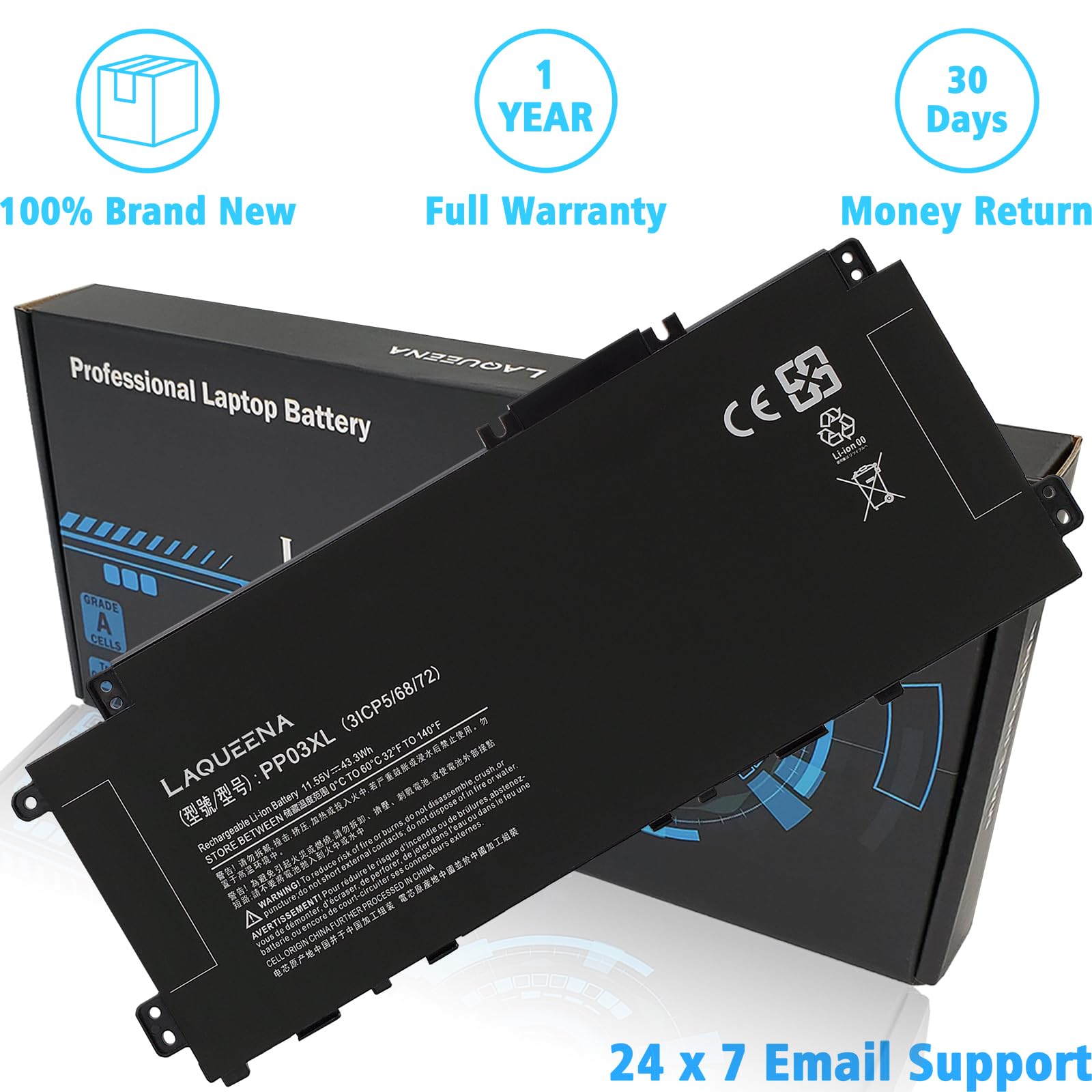 Laqueena Pp03Xl Laptop Battery Compatible With Hp Pavilion X360 13 Bb 13 Bb0000 14 Dv 14 Dw 14 Dw000 14M Dw 14 Dk 15 Eh Series N