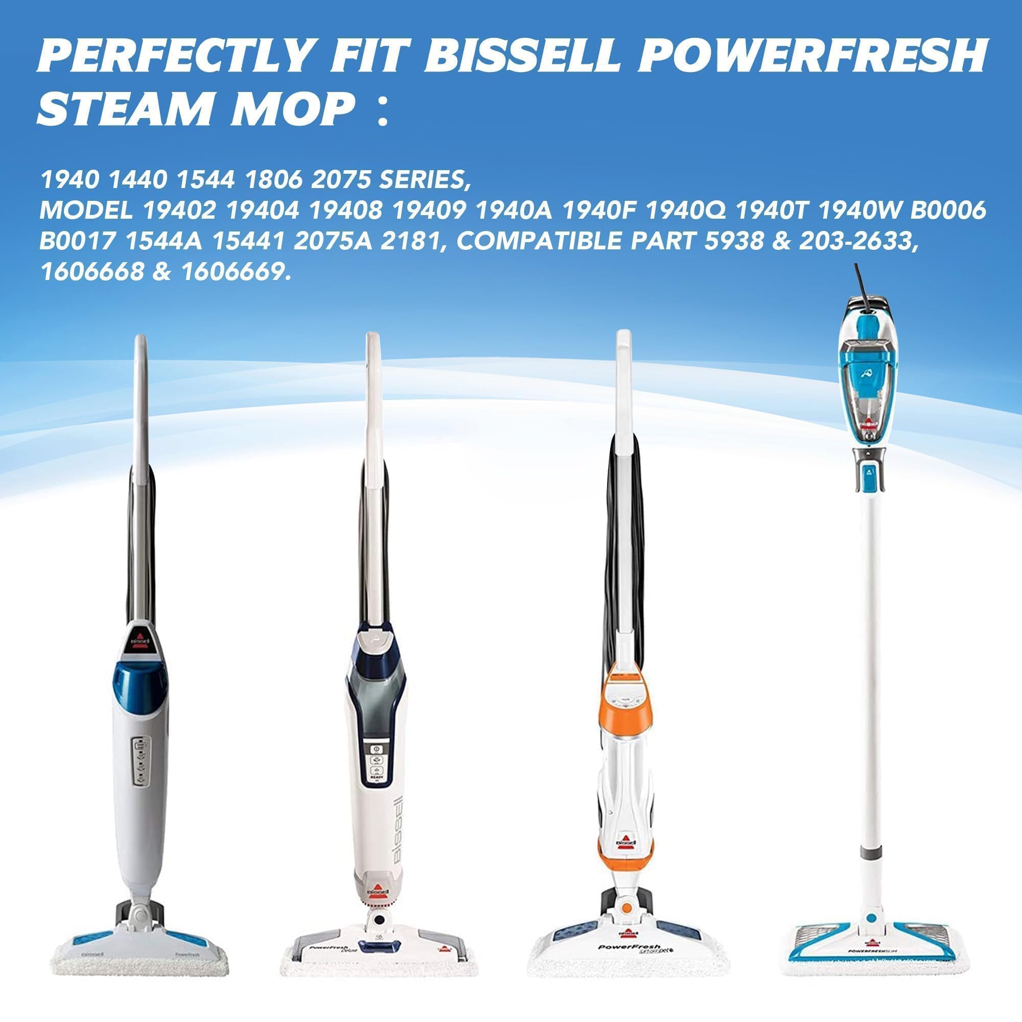 Tidy Monster Steam Mop Replacement Pads Compatible With Bissell Powerfresh Steam Mop 1940 1806 1544 1440 2075A 2685A Series, Par