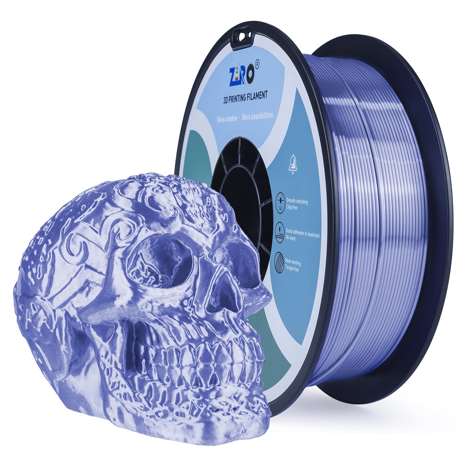 Ziro Silk Pla Filament 175Mm,3D Printer Filament Pla Silky Series 175Mm 1Kg(22Lbs),Violet