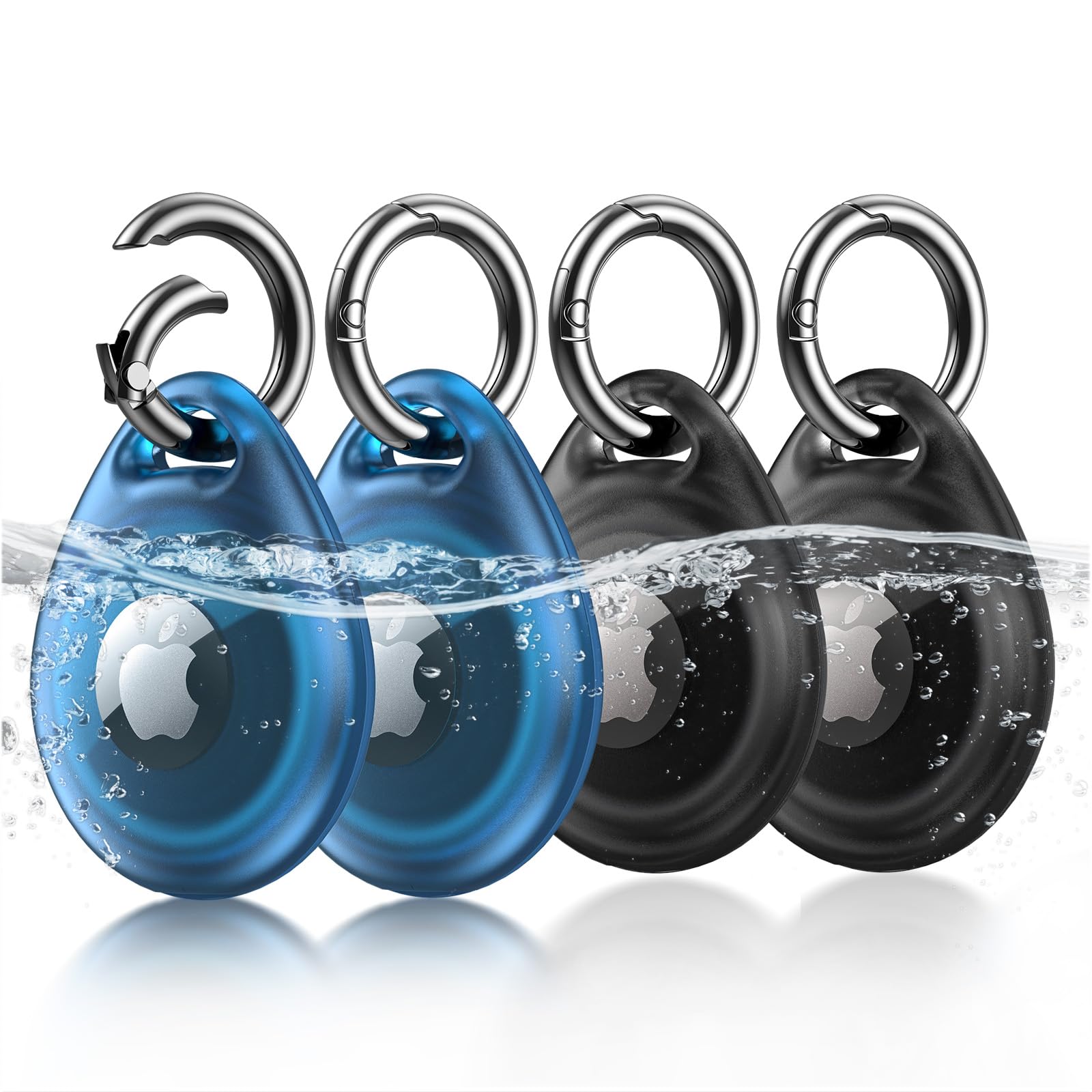 Unbreakcable Airtag Holder, [4 Pack] Ipx8 Waterproof Airtag Keyring Cover Case For Apple Airtag, Full Body Covered Airtag Holder