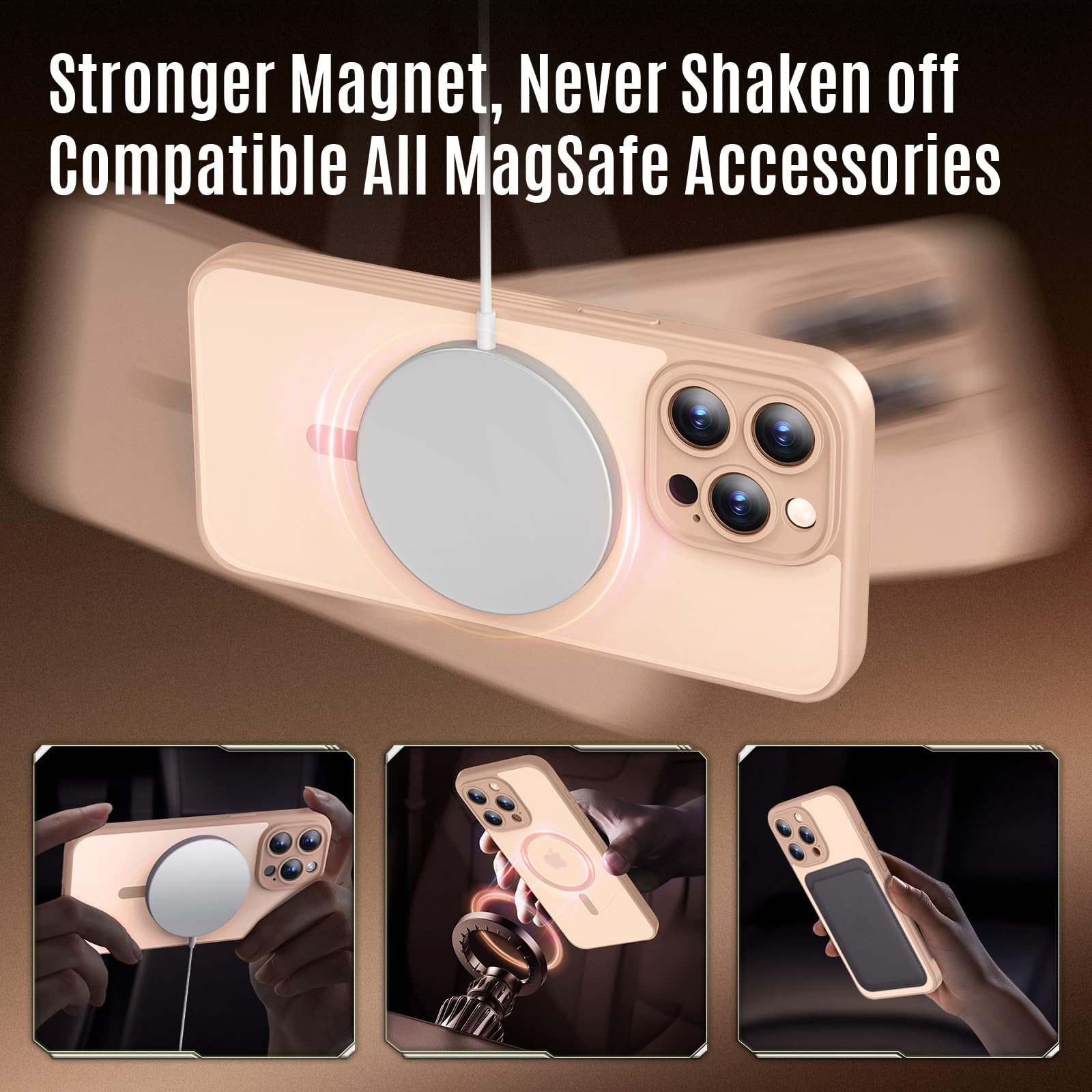 Symcele Designed For Iphone 15 Pro Max Case, Compatible With Magsafe, With Privacy Screen Protectors X2, [Camera Protection] [15