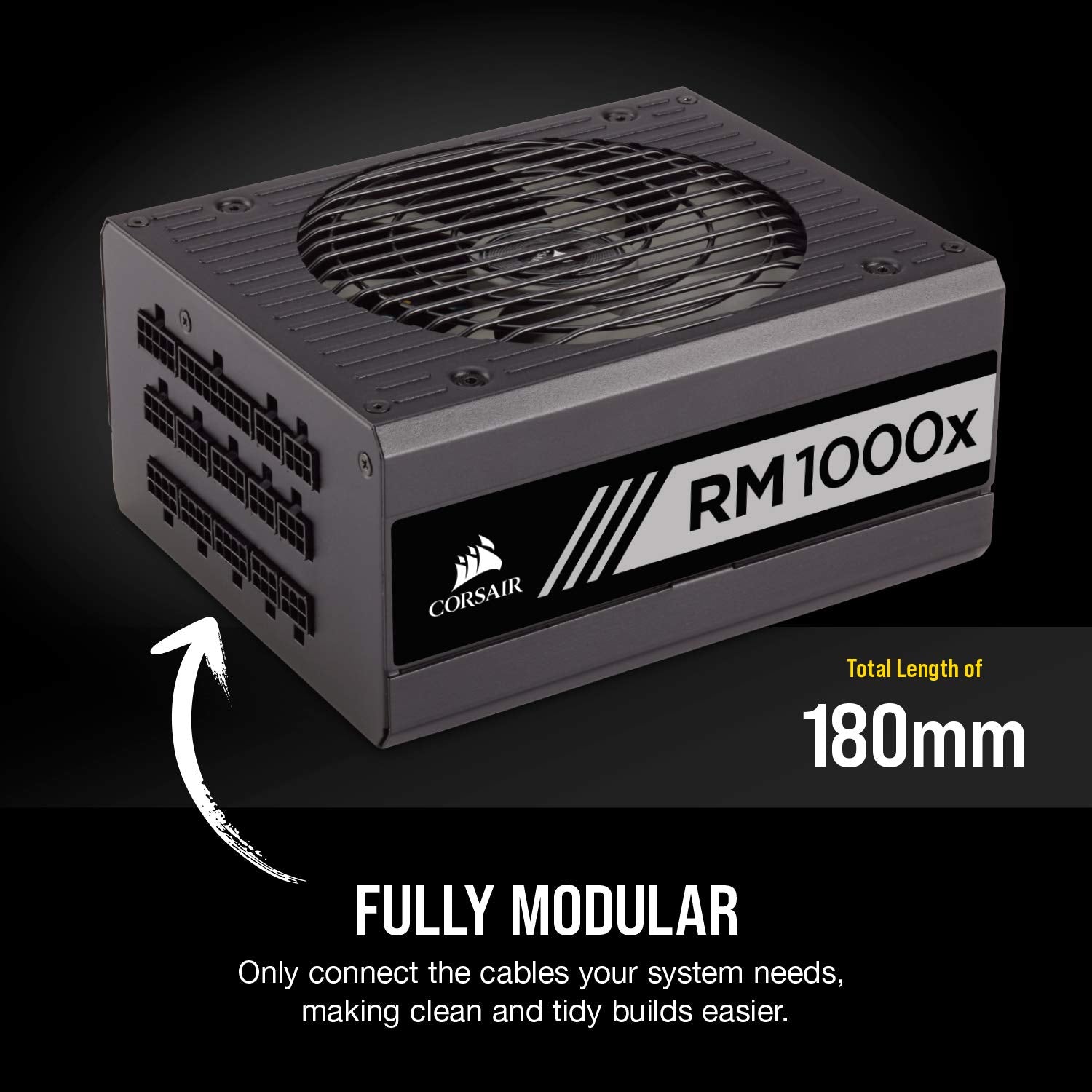 Corsair Rmx Series, Rm1000X, 1000 Watt, 80+ Gold Certified, Fully Modular Power Supply (Cp-9020094-Na)