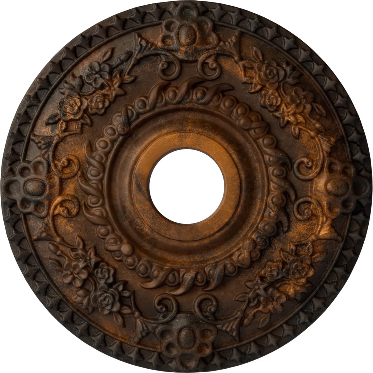 Ekena Millwork CM18RORUS Rose Ceiling Medallion, Rust