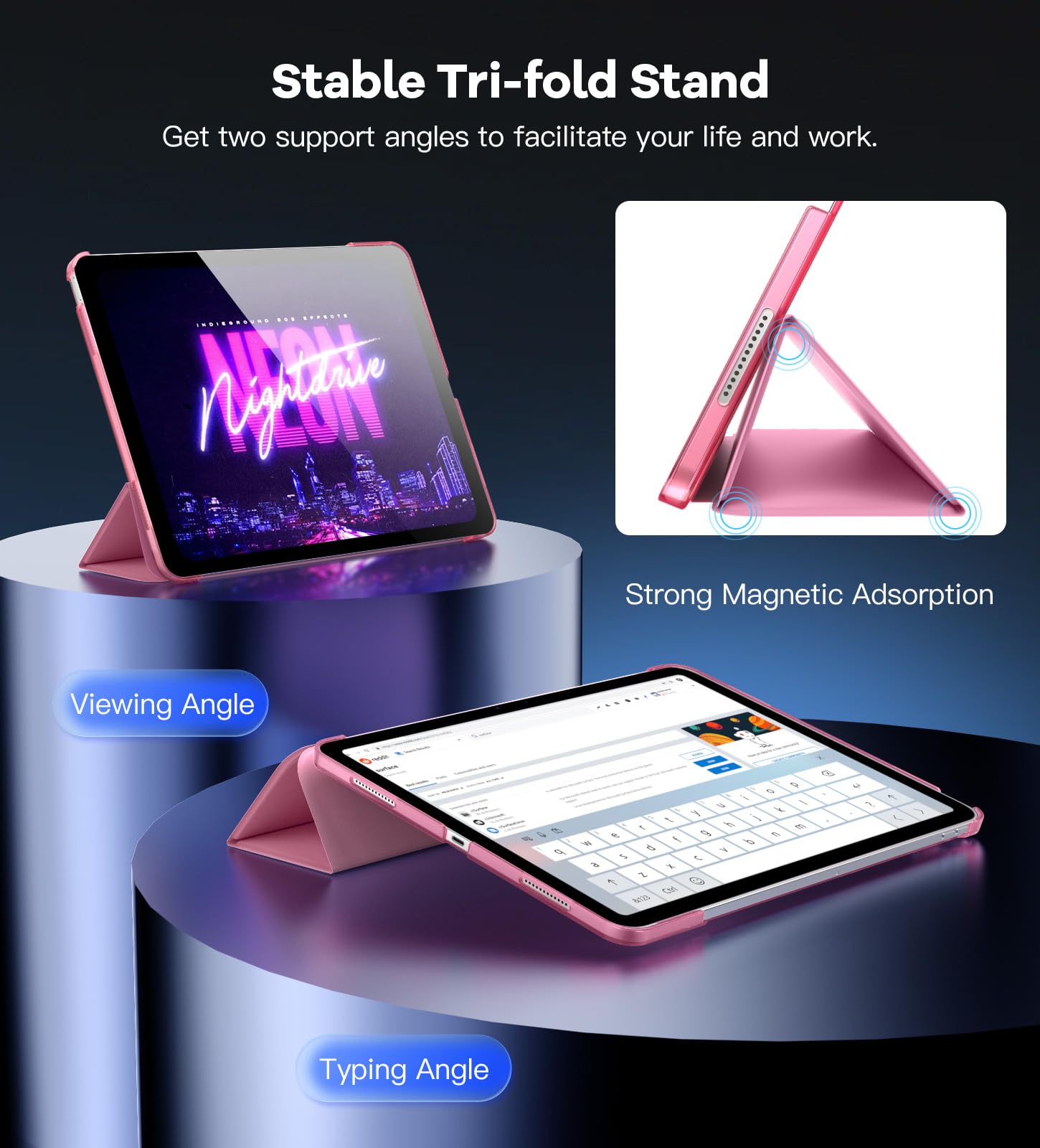 Timovo For Ipad Air 13 Inch Case M2 2024, Slim Stand Cover For Ipad Air 13-Inch, Support Touch Id, Auto Wake/Sleep Smart Shell W