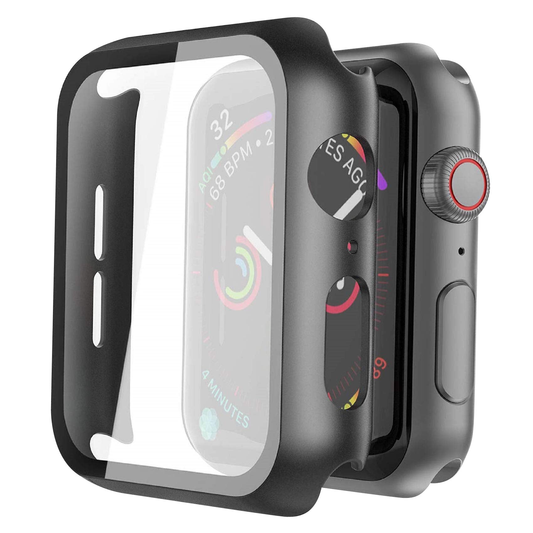Misxi 2 Pack Hard Pc Case With Tempered Glass Screen Protector Compatible With Apple Watch Se Series 6 Series 5 Series 4 40Mm   