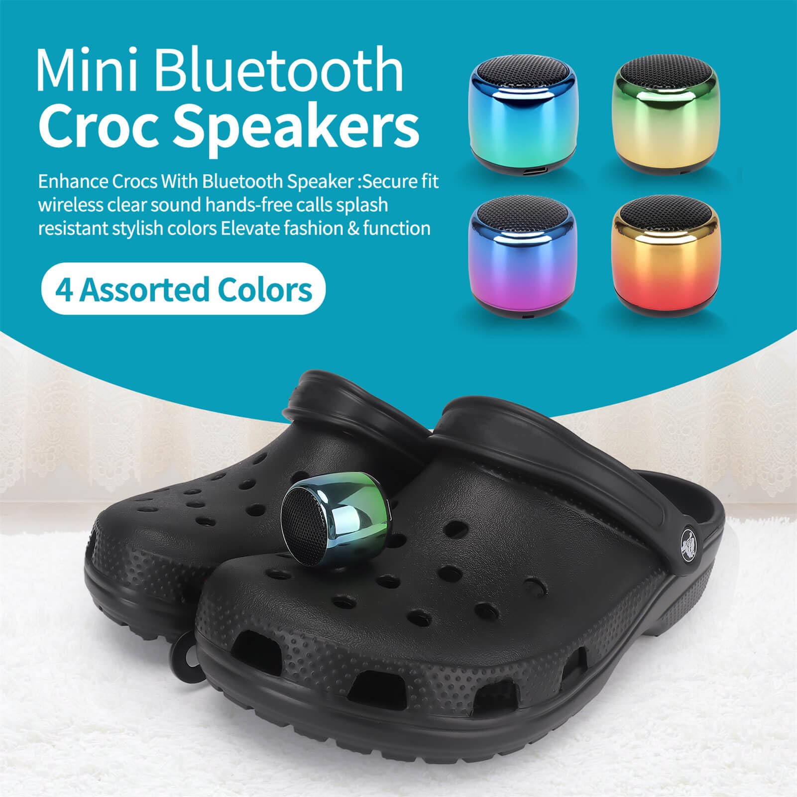 Uueenn Croc Speaker, Mini Speaker For Croc, Halloween Mini Speaker, Bluetooth Croc Charm, Blue Green Fade