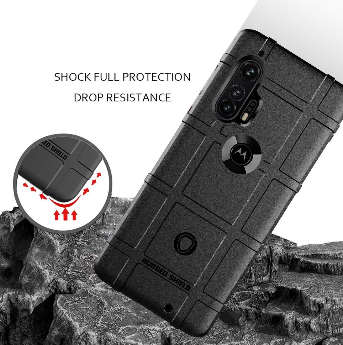 Sucnakp For Moto Edge Plus Case Moto Edge+ Case Heavy Duty Shock Absorption Phone Cases Impact Resistant Protective Cover(New Bl