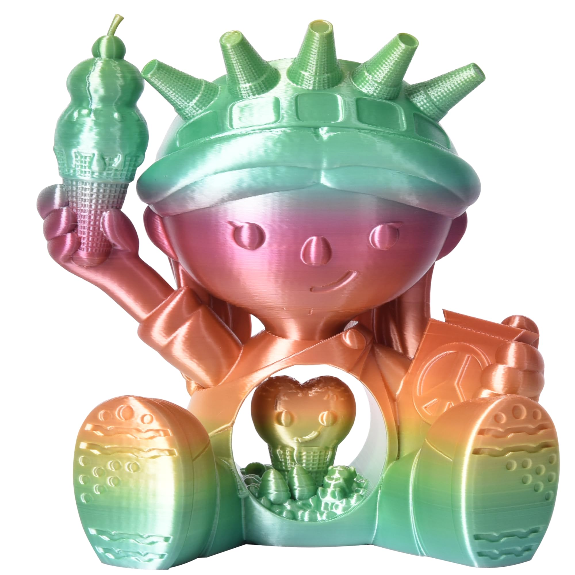 Pinball Silk Rainbow Pla Filament 1.75Mm, 3D Printer Multicolor Filament, Color Changing Filament 1Kg (2.2Lbs) 1 Spool, Dimensio