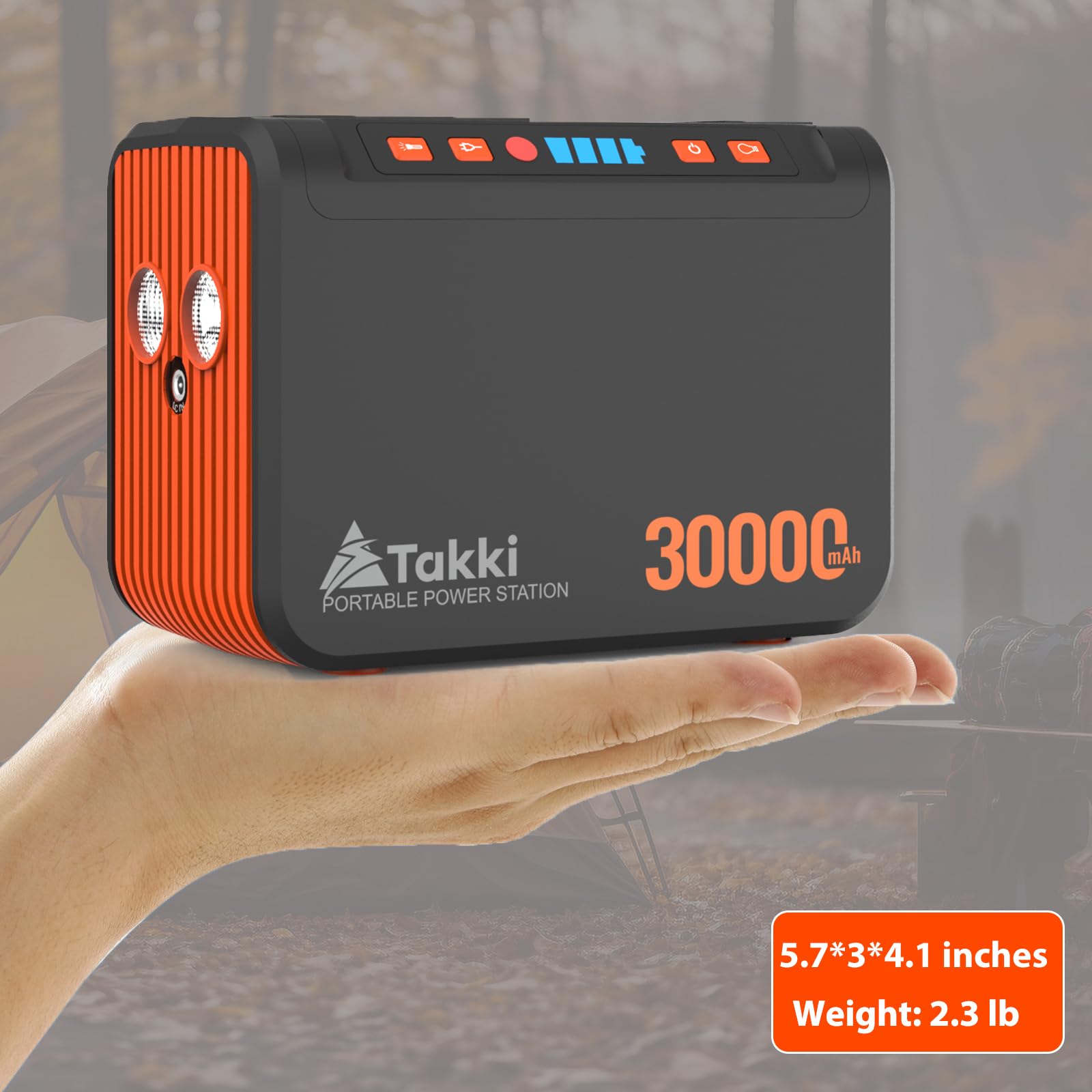Takki Portable Power Station 111Wh, Camping Solar Generator Lithium Battery Pack With 110V Ac Dc Usb Ports Led Flashlight For Ho