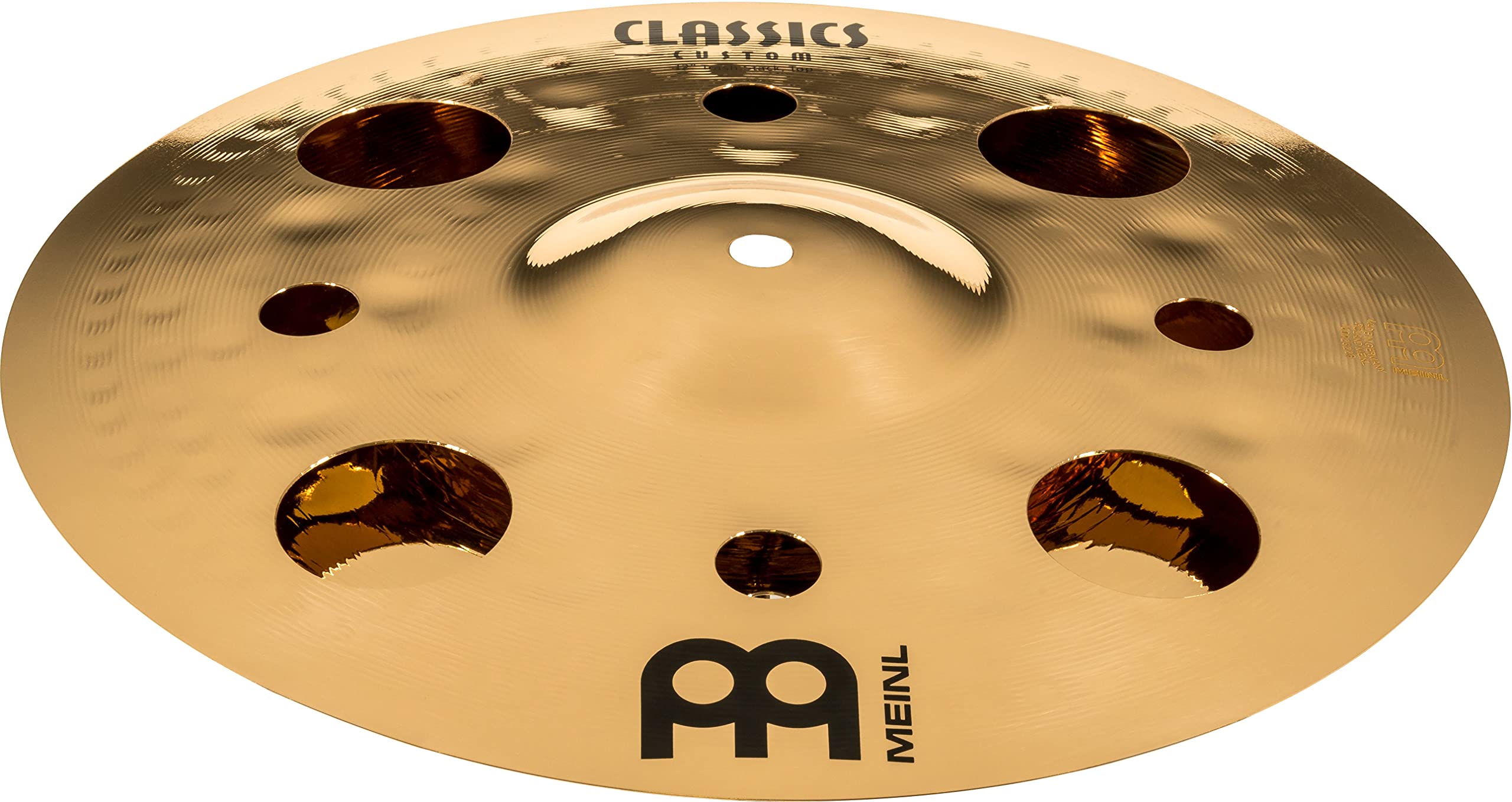 Meinl 12'' Trash Stack Cymbal Pair With Holes   Classics Custom Brilliant   Made In Germany, 2 Year Warranty (Cc12 Stk)