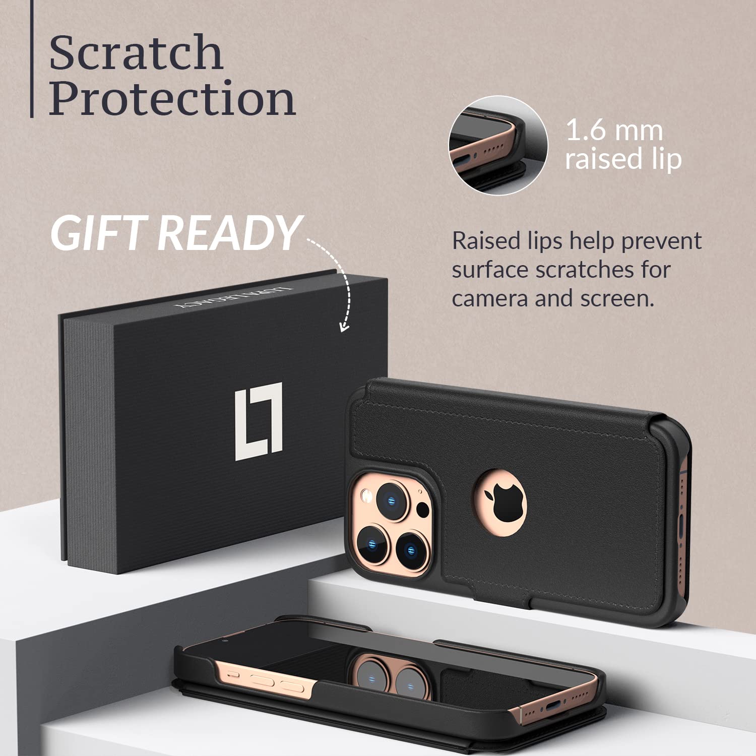 Iphone 15 Pro Wallet Case For Women And Men, Case With Card Holder [Slim & Protective] For Apple 15 Pro (6.1   ), Vegan Leather