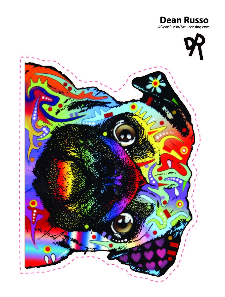 Enjoy It Dean Russo Pug Car Stickers, Outdoor Rated Vinyl Stickers Decal For Windows, Bumpers, Laptops Or Crafts - 2 Pieces