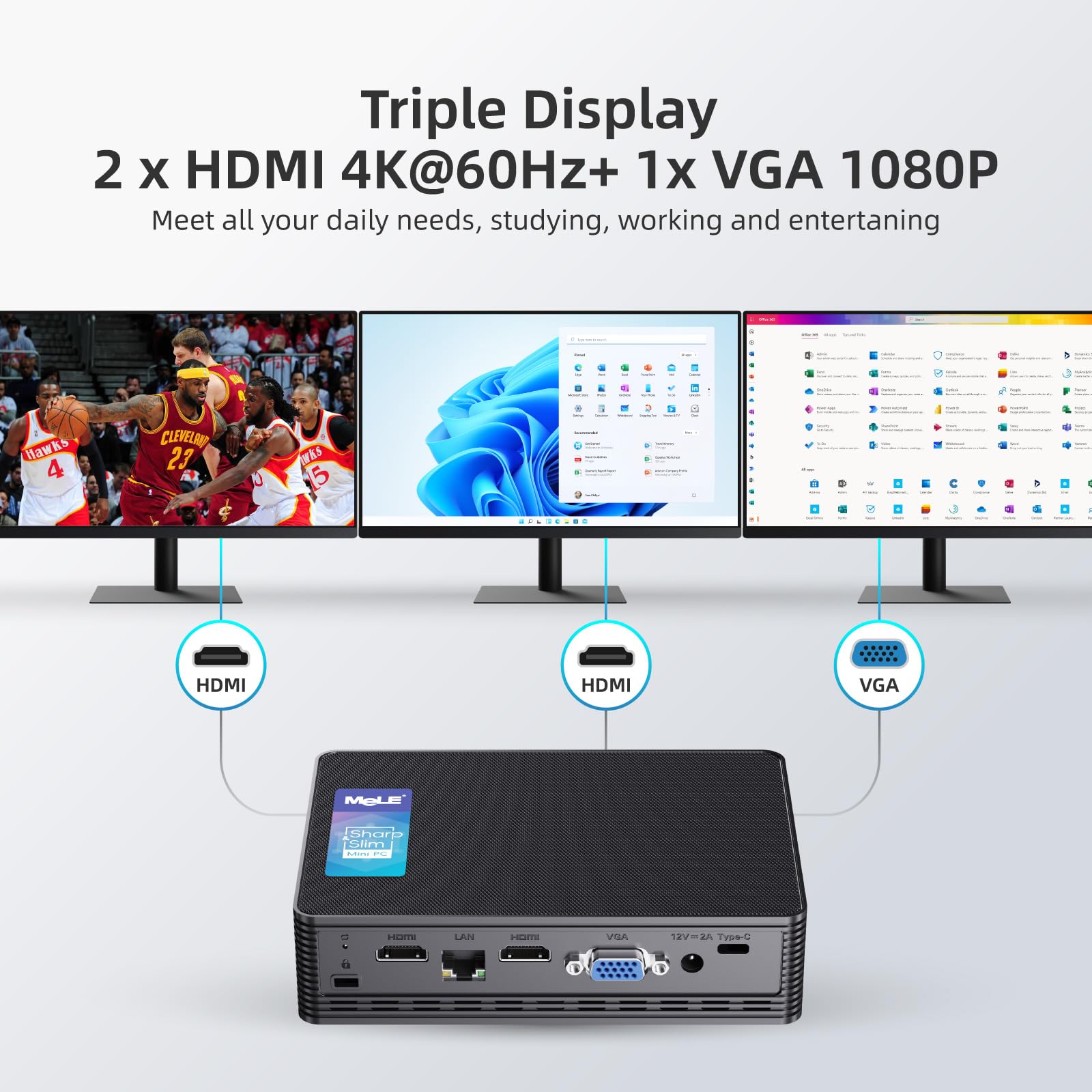 Mele Fanless Mini Pc Quieterhd3 Celeron N5105 16Gb 512Gb Windows 11 Pro Micro Computer Small Desktop Servers With Gigabit Ethern