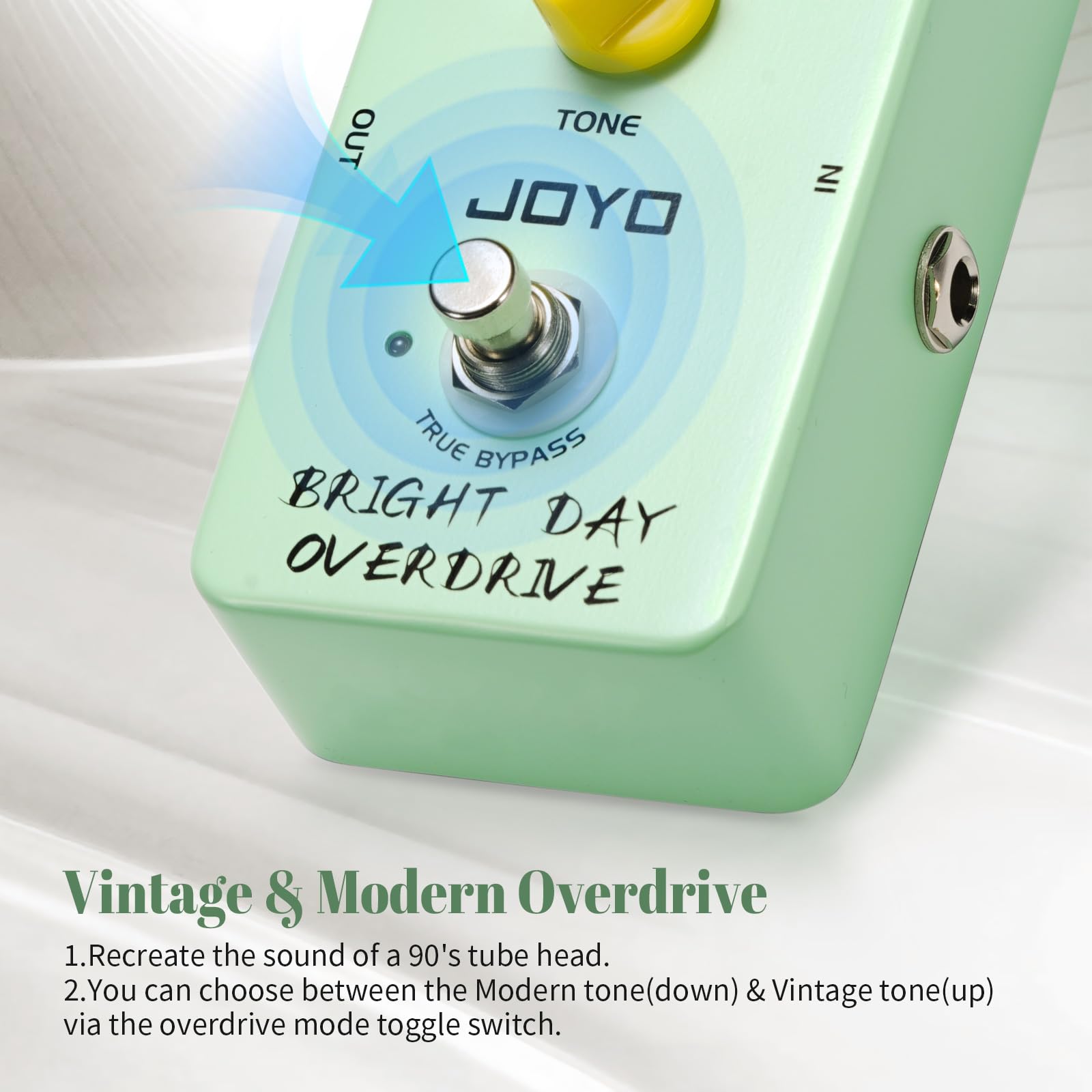 JOYO Blues Overdrive Guitar Pedal - High Gain, True Bypass, Aluminum, Bright Color, Model JF-25