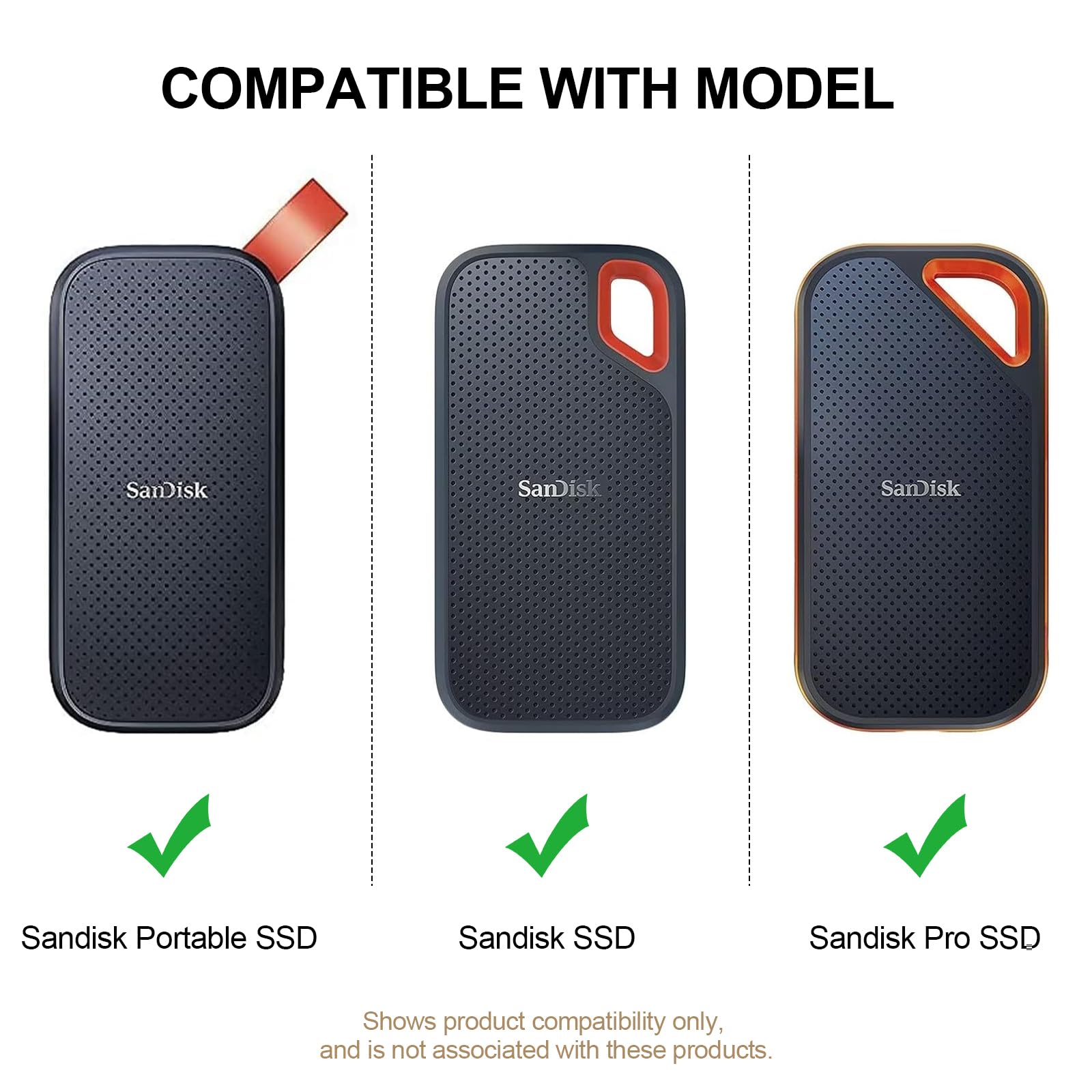 Yinke Hard Case For Sandisk Extreme Pro/Sandisk Extreme External Ssd 500Gb 1Tb 2Tb Travel Case Storage Bag(White)