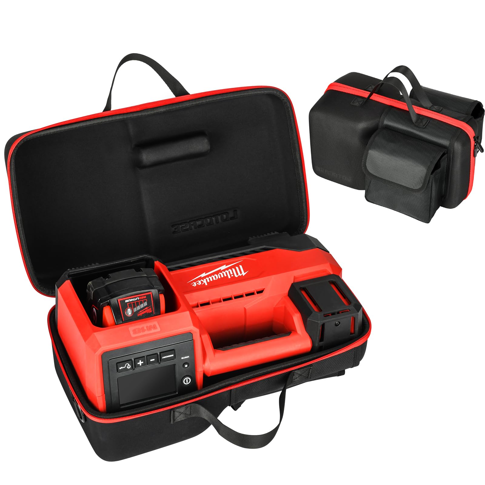 Air Compressor Bag For Milwaukee Inflator 2848 20, Air Pump Storage Carrying Box With Mesh Pockets For Milwaukee M18 Tools, Hold