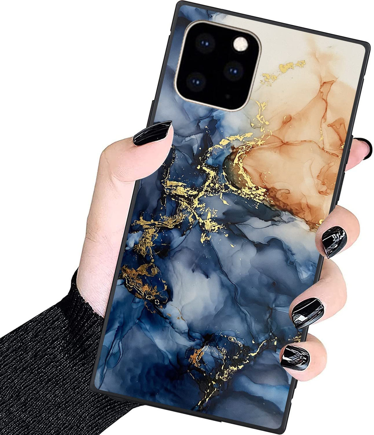 Luxury Square Case For Iphone 12 Pro Max,Fashion Elegant Square Case For Women Girls,Hard Pc+Soft Silicone Case Is Shock Proof A