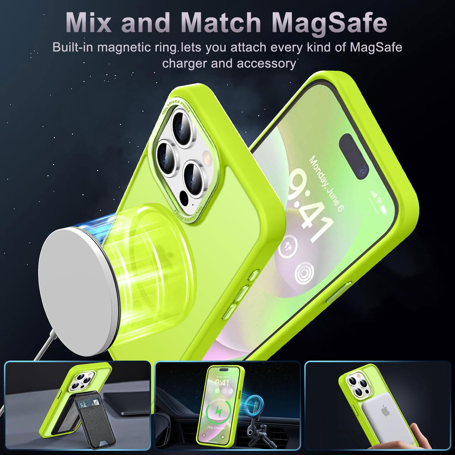 Newfuture Upgraded Magnetic For Iphone 15 Pro Max Case [Compatible With Magsafe] [Mil Grade Protection], Pocket Friendly, Transl