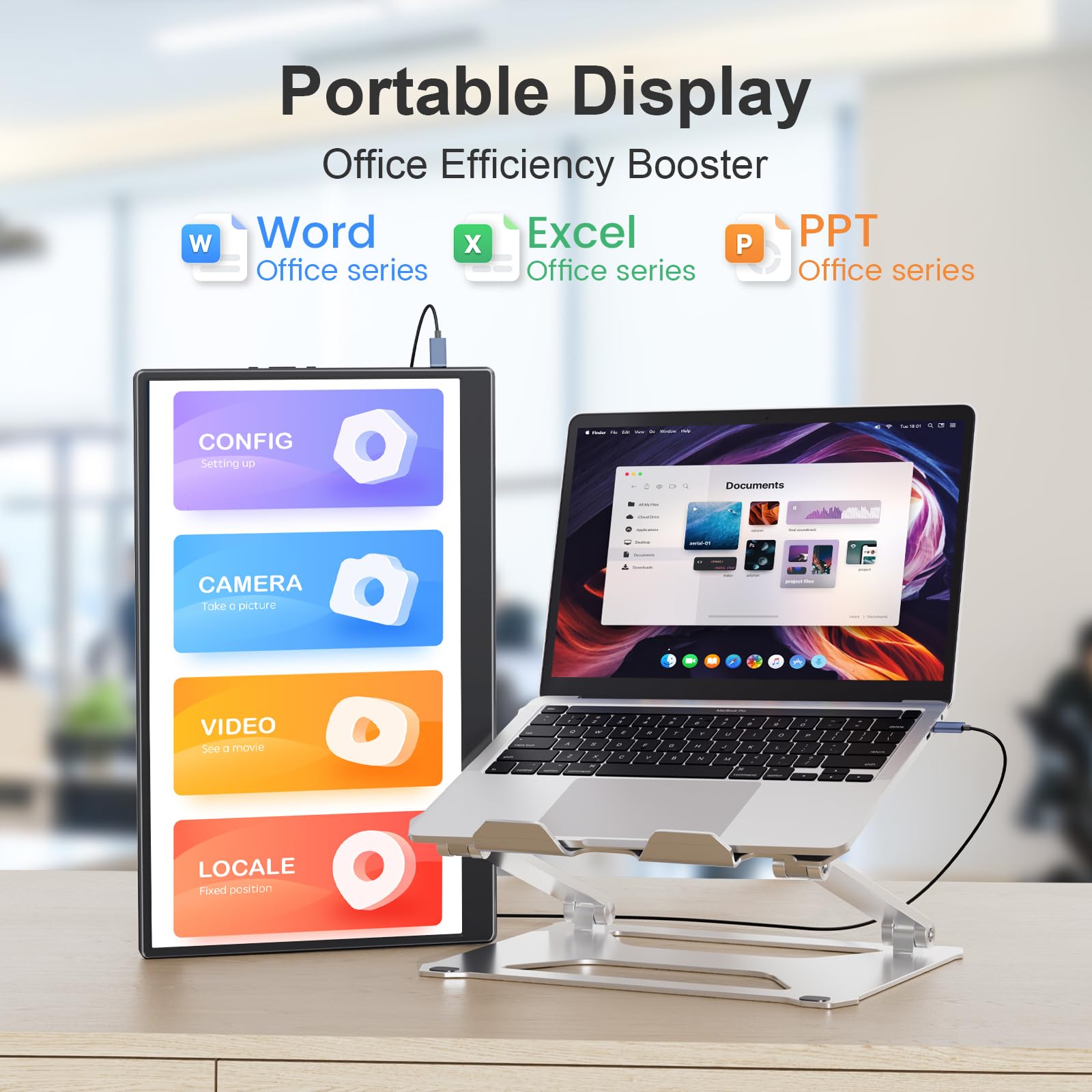 Ufyql Portable Monitor 15.6-Inch Fhd 1080P Ultra-Slim Travel External Monitor Hdr Ips Gaming Display With Kickstand &Speakers Us