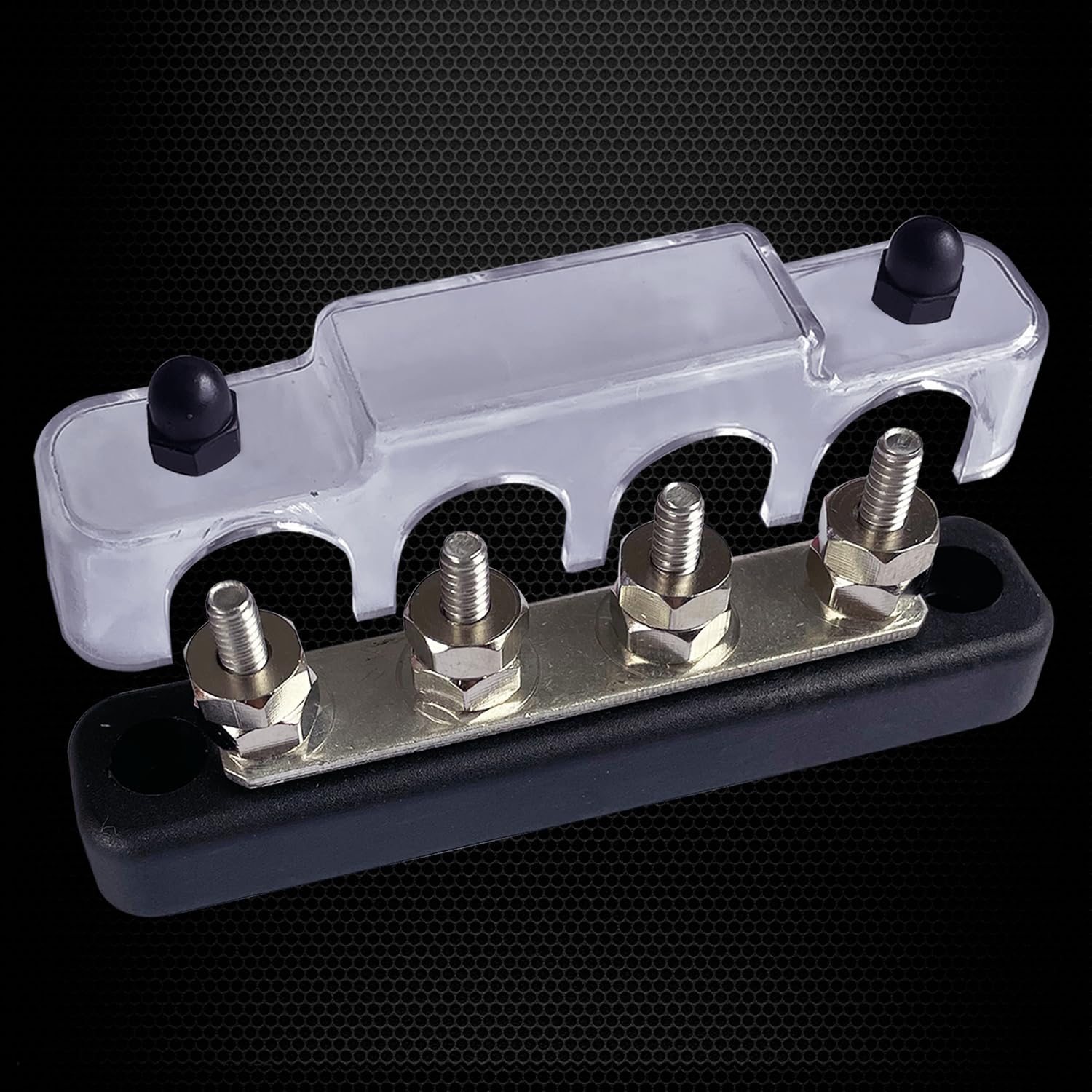 4 Terminals Bus Bar, Ampper 4.2'' Ground Distribution Block Brass Battery Busbar Junction For Car Vehicle Rv Truck Marine Boat A