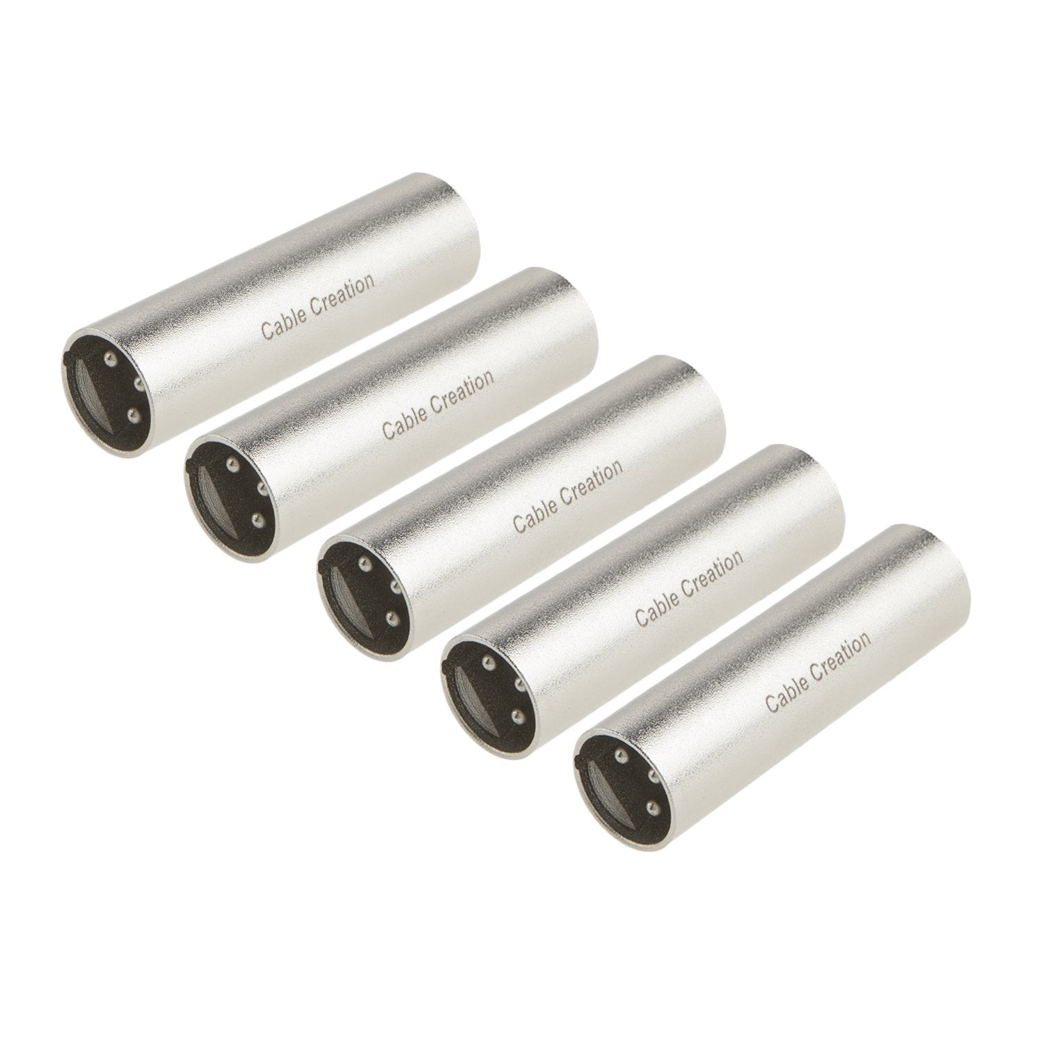 Cablecreation Xlr Male To Male, [5 Pack] Xlr 3 Pin Male To 3 Pin Male Microphone Line Adapter