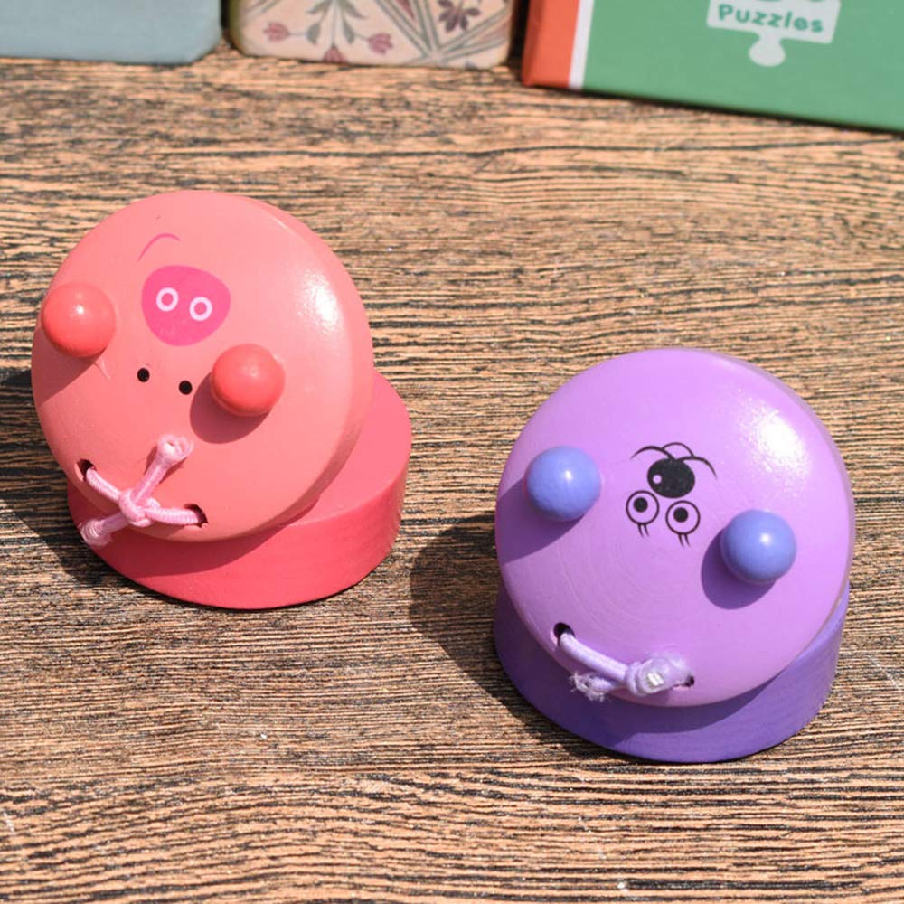 6Pcs Wooden Finger Castanets, Cute Animal Pattern Kids Castanets, Musical Instruments Rhythm Castinette Kids Toys By Doxishruky