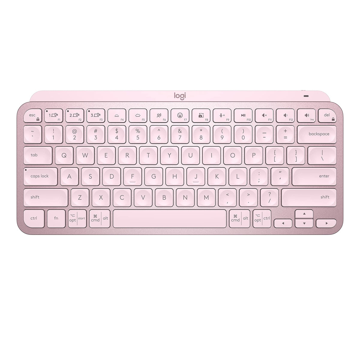 Logitech MX Keys Mini Minimalist Wireless Illuminated Keyboard, Compact, Bluetooth, Backlit, USB-C, Compatible with Apple macOS, iOS, Windows, Linux, Android, Metal Build - Rose