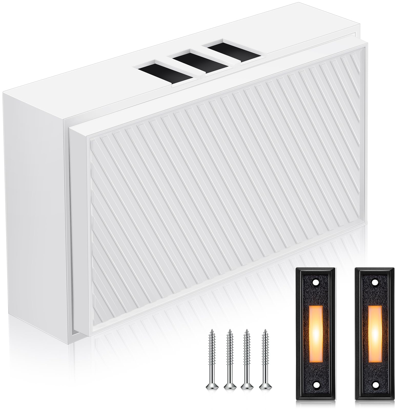 Wired Doorbell Chime With 2 Lighted Push Buttons, 16V 10Va Two Sounds Front And Rear Door Chime Kit For Home Wall Inside, Compat