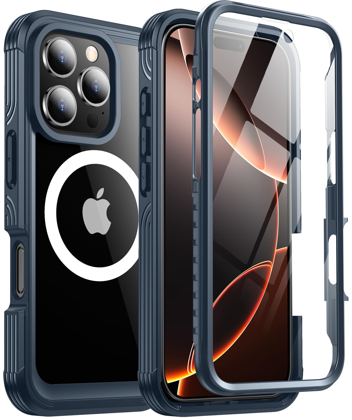 Red2Fire Designed For Iphone 16 Pro Max Case,[Built In 9H Tempered Glass Screen Protector][Compatible With Magsafe][Full Body Sh