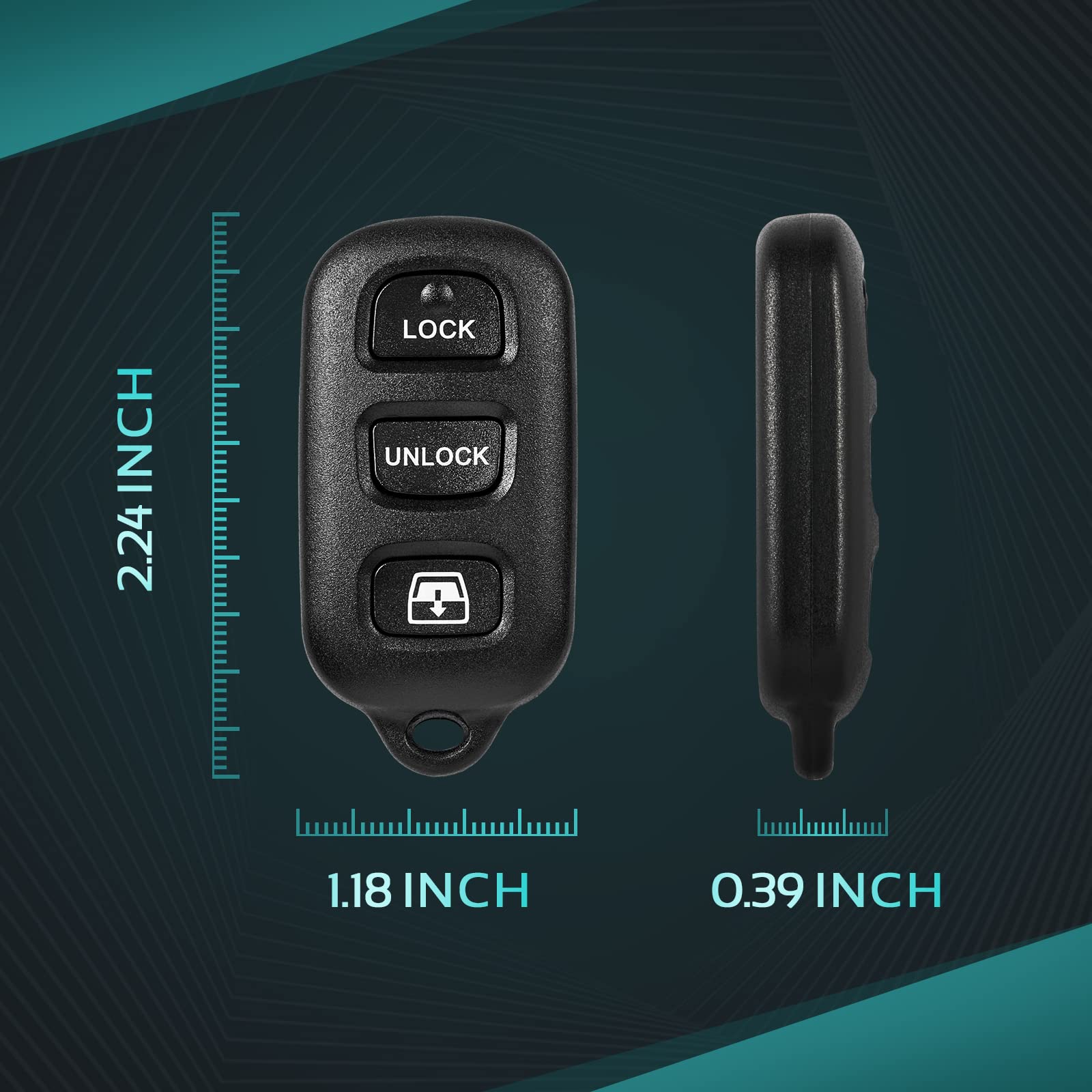 Fit For Toyota Sequoia 2001-2008 Key,1999-2009 4Runner Key Fob Cover Replacement Key Shell Helloauto (3+1 Buttons) Just Empty Ca