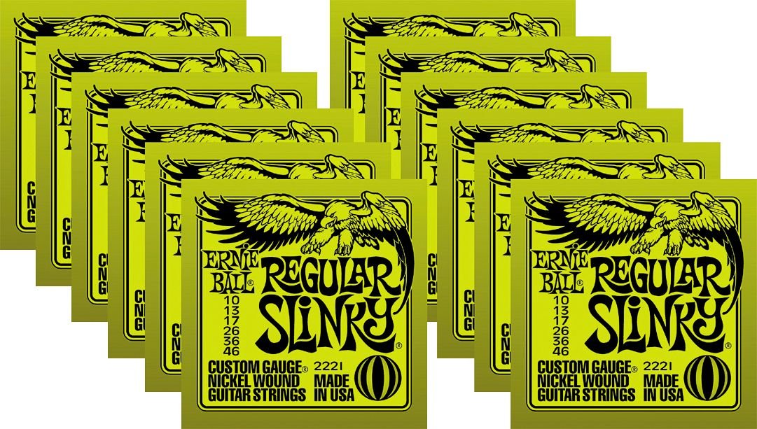 Ernie Ball Regular Slinky Custom Gauge Nickel Wound Guitar String   Set.010   .046 (12 Pack)