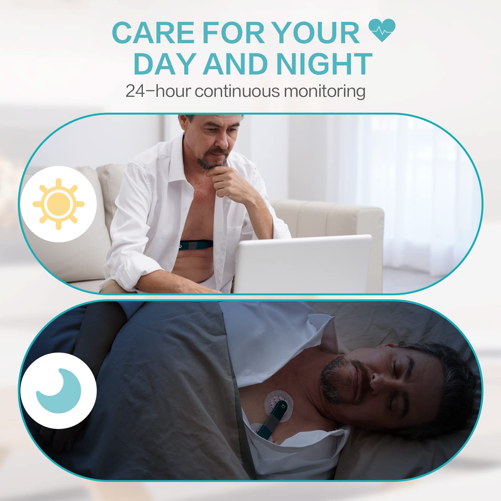 Livenpace Ai Hr Monitor, 24 Hours Chest Lead Device With Free Ai Analysis & Pc Report, Chargeable Recorder, Hhm1