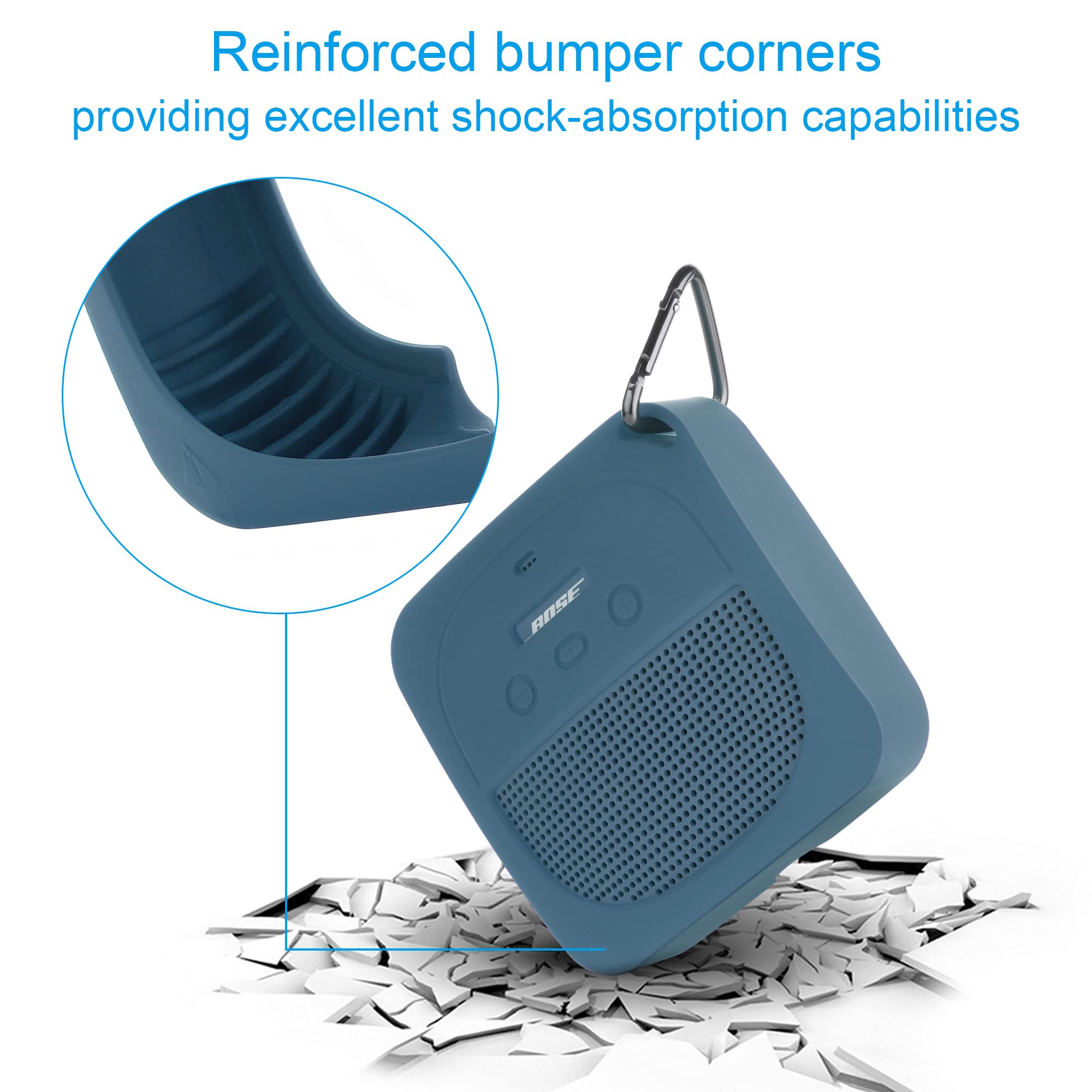 Txesign Silicone Case Compatible With Bose Soundlink Micro Waterproof Bluetooth Portable Speaker, Protective Stand Up Case Shock