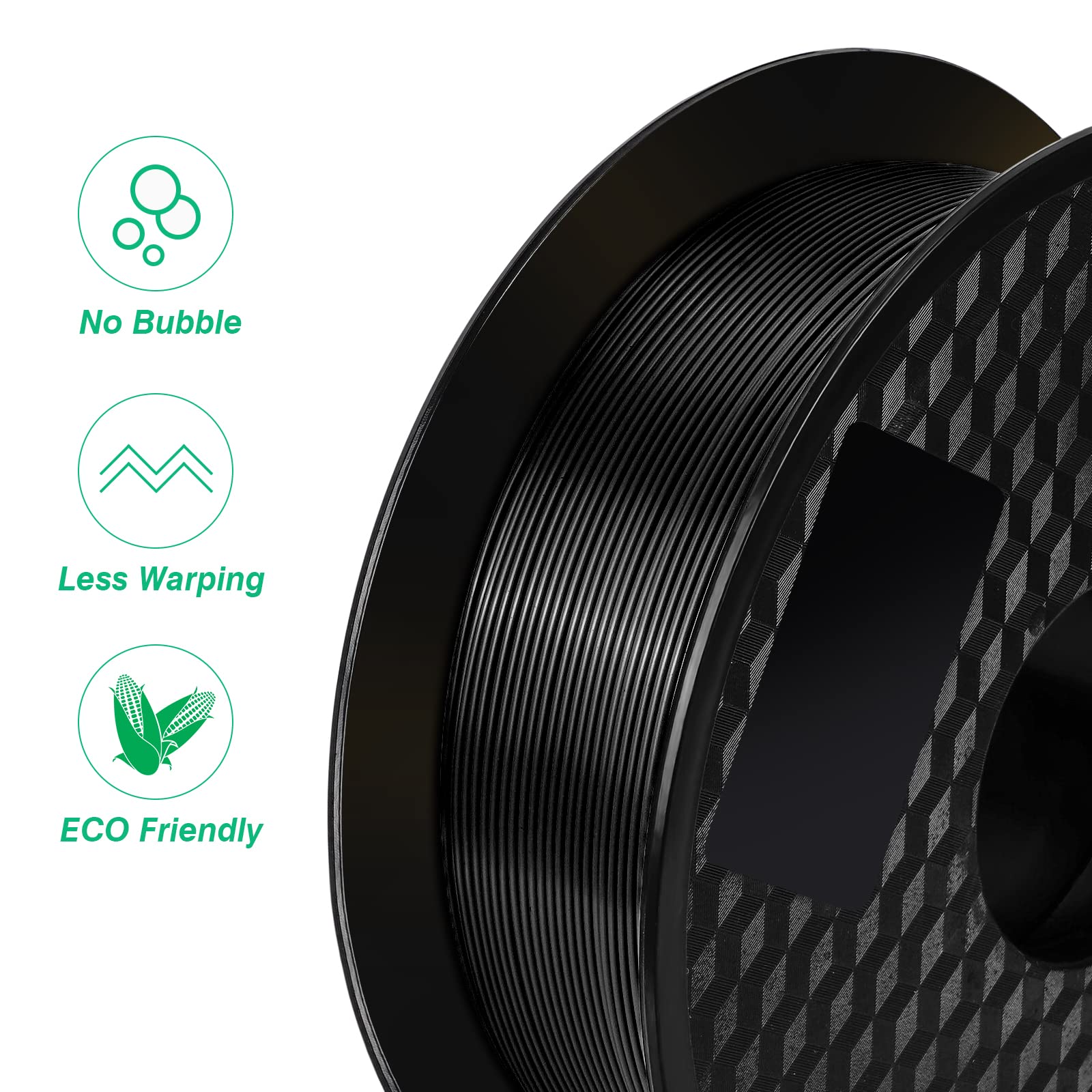 Kingroon Pla 3D Printer Filament,10 Rolls, Dimensional Accuracy +/  0.02 Mm, 10Kg Spool(22Lbs), 1.75 Mm?Black