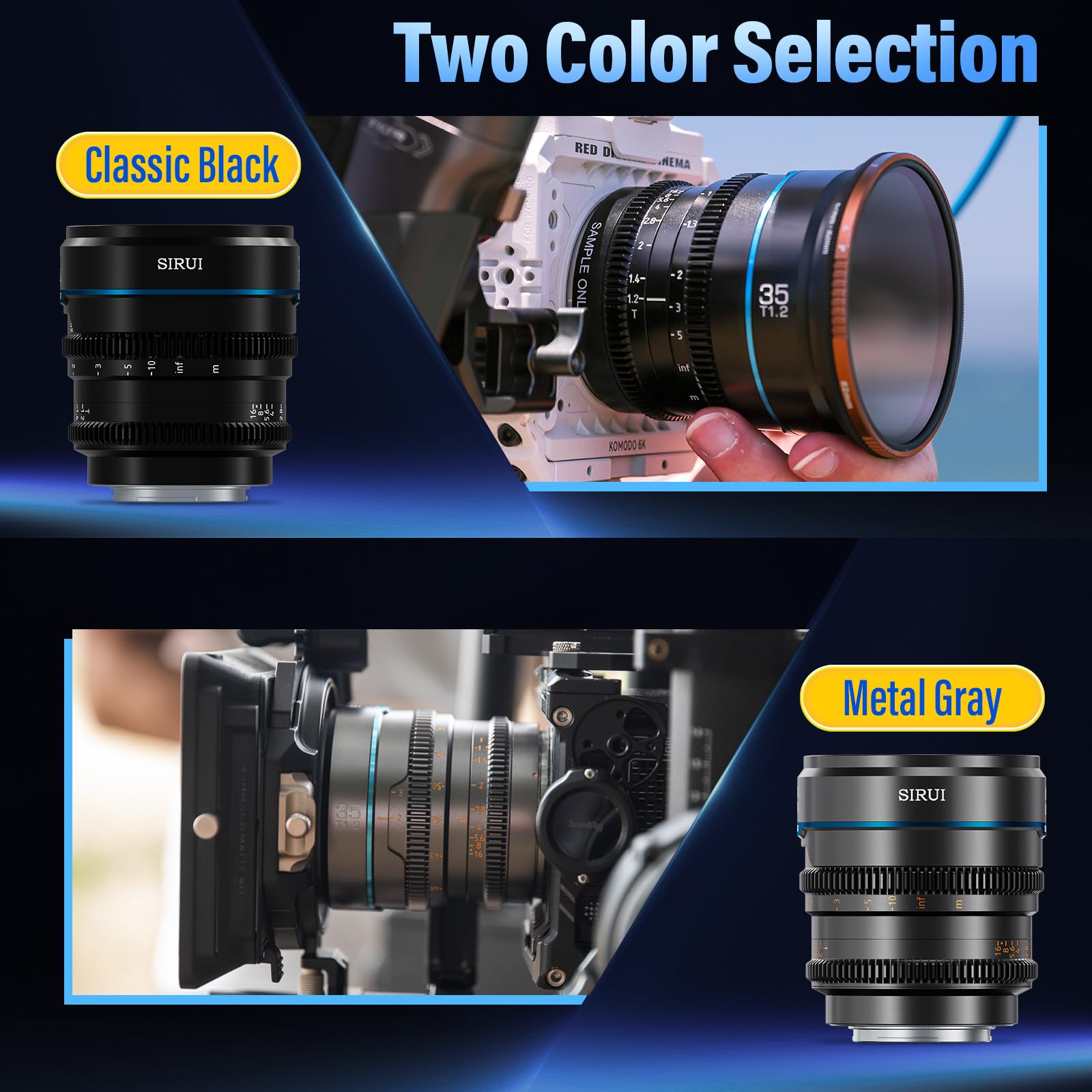 Sirui Night Walker 35Mm T1.2 S35 Cine Lens, Large Aperture Manual Focus Lens (Ms35M B, M4/3 Mount, Black)