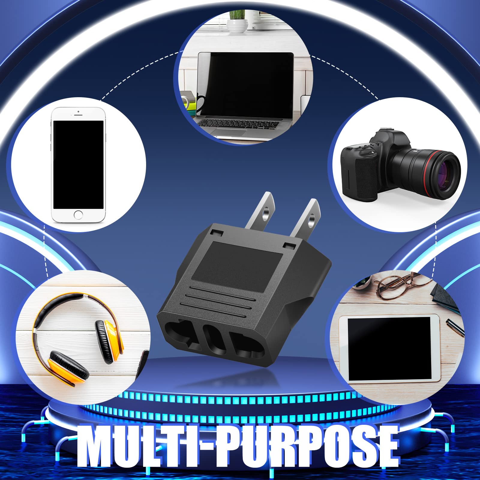 Eboot Europe To Usa Plug Adapter American Plug Adapters Plug Converter Travel Voltage Converter Eu To Us Electrical Outlet Adapt