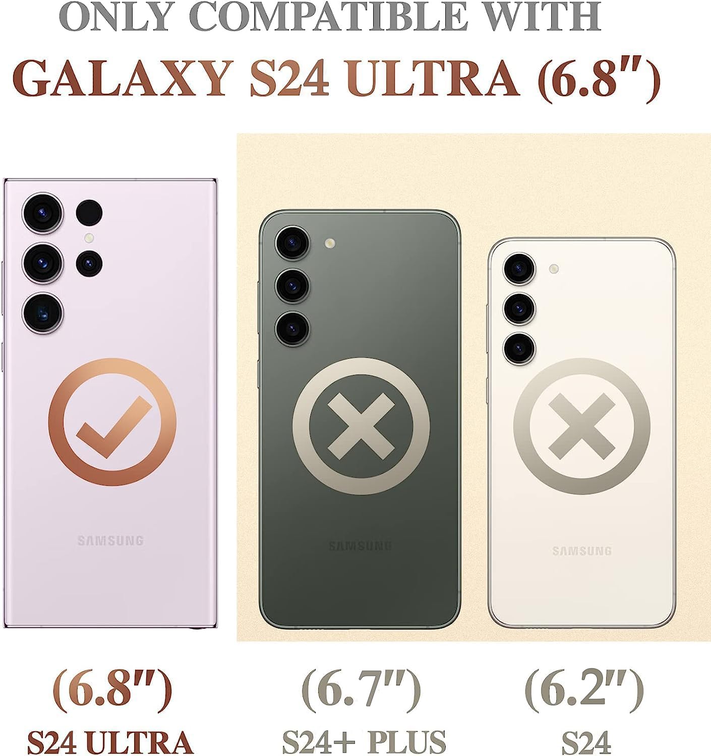 Deerlamn Case For Samsung Galaxy S24 Ultra With Slide Camera Cover+Screen Protector (1 Pack), Rotated Ring Kickstand Military Gr