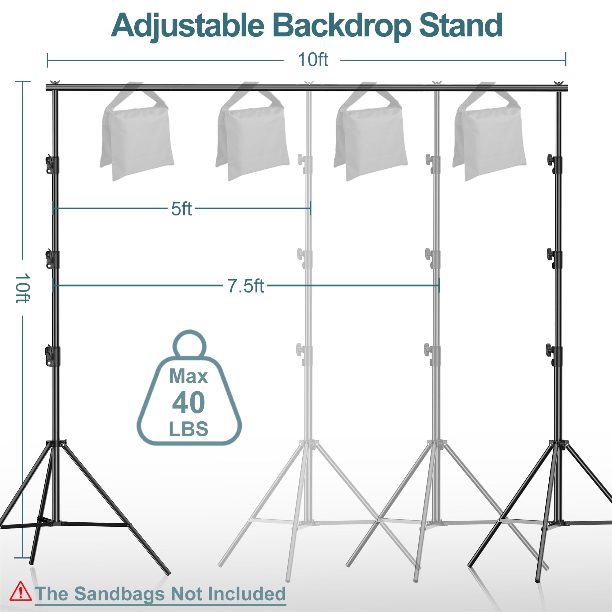 Fudesy Photo Video Studio 10 X 10Ft Heavy Duty Adjustable Backdrop Stand,Background Support System For Photography With Carry Ba